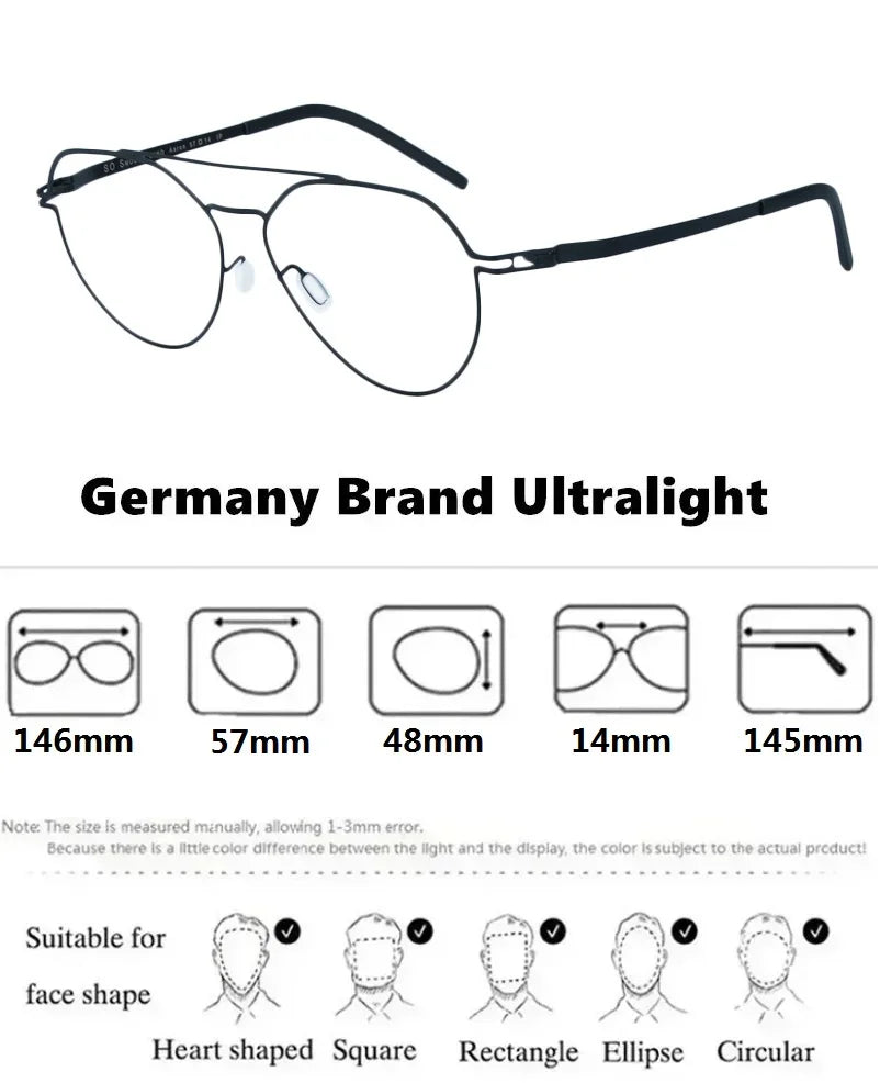 Aimee Unisex Full Rim Oval Double Bridge Steel Eyeglasses Frame 19146 - Lightweight Durable Eyewear for Reading, Work & Fashion (Black/Silver)