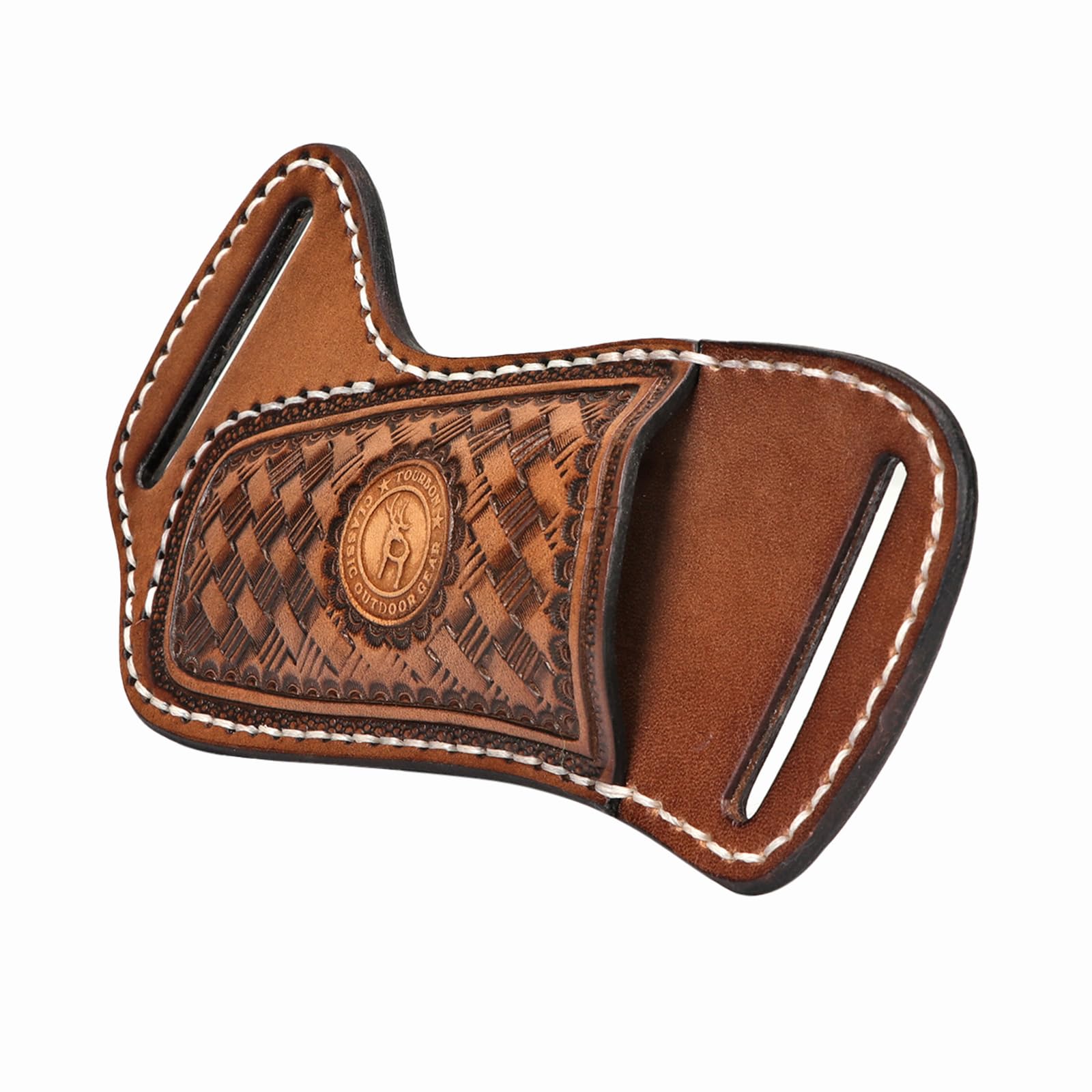Premium Leather Belt Sheath for Large Folding Knives - Durable EDC Knife Holder & Holster Case - Perfect for Camping, Hunting, and Outdoor Adventures