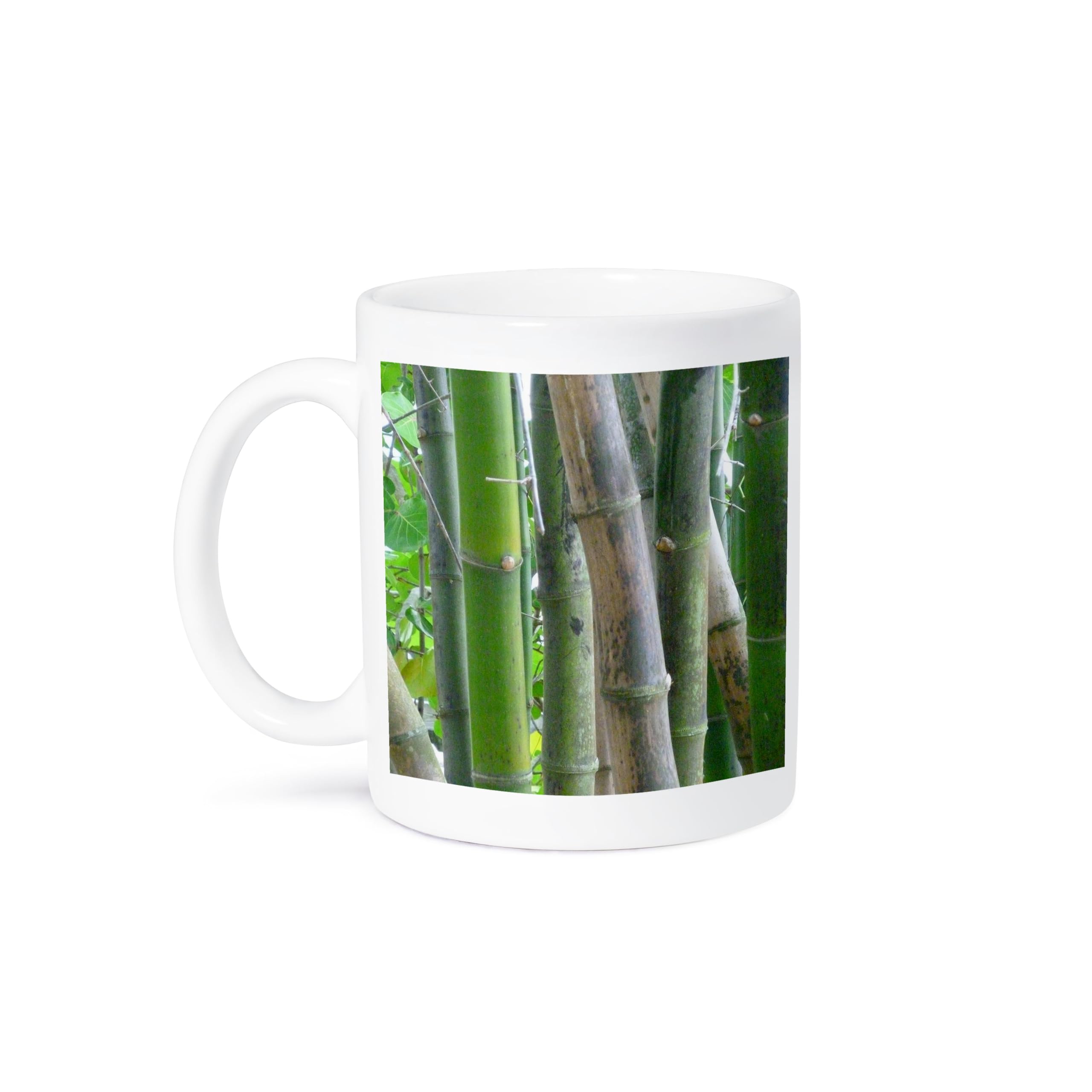 3D Rose Pure Bamboo Ceramic Mug - 11 oz Insulated Coffee Cup with Lid, Perfect for Tea, Hot Chocolate & Office Use - Eco-Friendly Bamboo Fiber Design