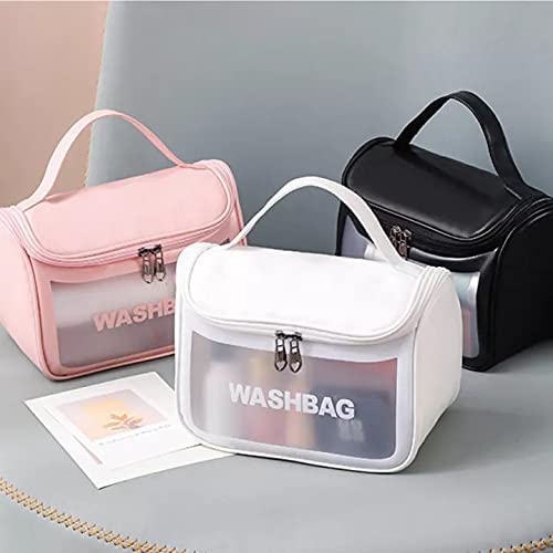 Aepigo Women's Cosmetic Bag - Waterproof Makeup Pouch & Travel Toiletry Organizer (Black) - Perfect for Travel, Gym, and Daily Essentials Storage
