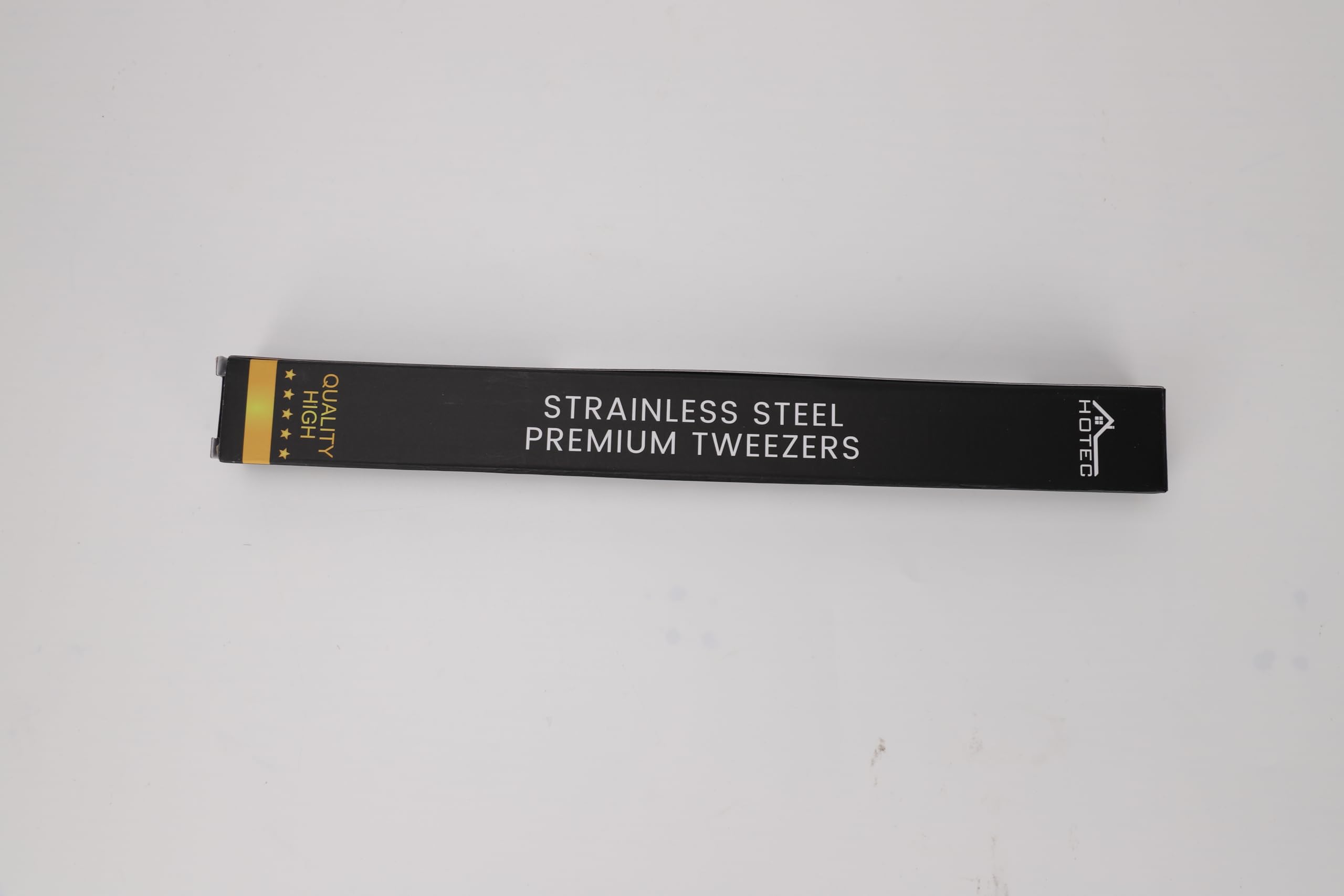 Hotec 12-Inch Extra-Long Stainless Steel Kitchen Tweezers - Set of 2 Black Cooking Tongs for Precision Grilling, Plating, and Serving - Perfect for Chefs, BBQ, and Fine Dining Presentation
