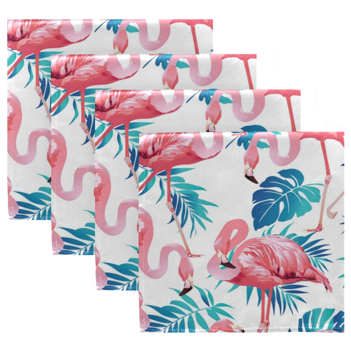 Premium Flamingo Printed Cloth Napkins Set of 6 - 20x20 Inch Oversized Washable Polyester Dinner Napkins for Home, Holiday, Wedding & Party Decor - Eco-Friendly Reusable Table Linens for Casual Dining, Outdoor Picnics and Special Occasions