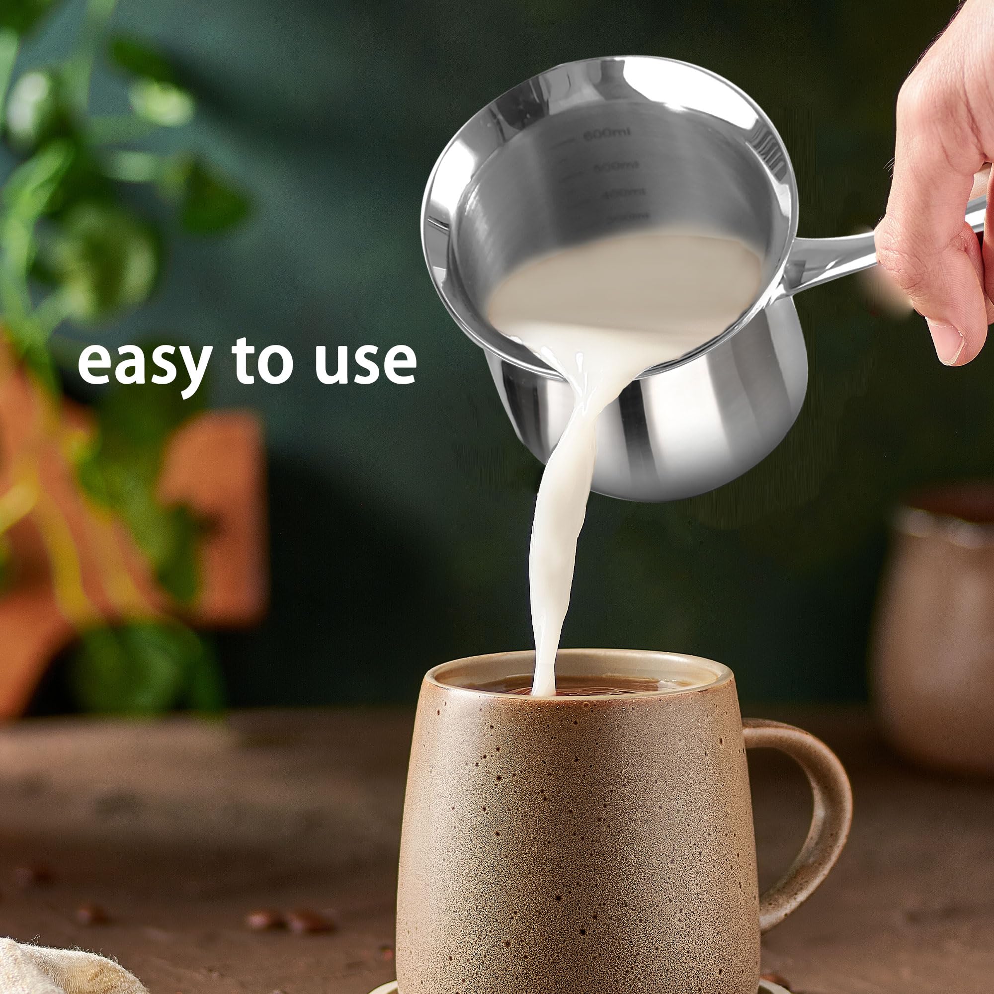 IMEEA Turkish Coffee Pot - 20oz Stainless Steel Cezve Ibrik for Authentic Brewing | SUS304 Turkish, Greek, Arabic Coffee Maker | Perfect for Home, Office & Gifts