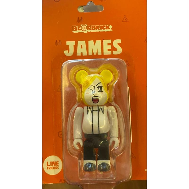 Limited Edition Medicom Be@rbrick 100% Bearbrick LINE JAMES Orange - Collectible Vinyl Art Toy for Display & Gifting