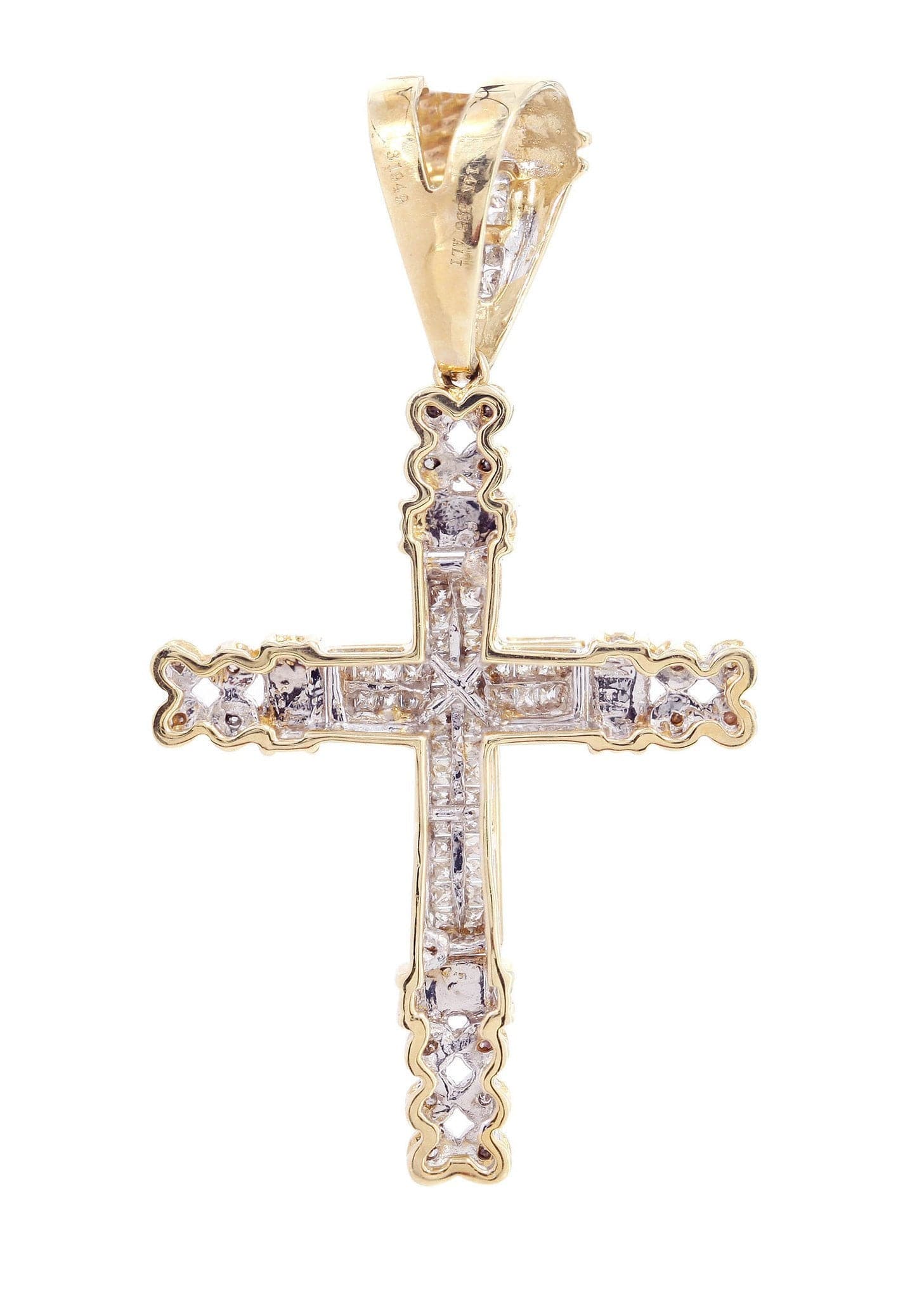0.68 Carat Diamond Cross Pendant Necklace - 7.11 Grams Solid Gold | Elegant Religious Jewelry for Women & Men | Perfect for Baptism, Wedding & Everyday Wear