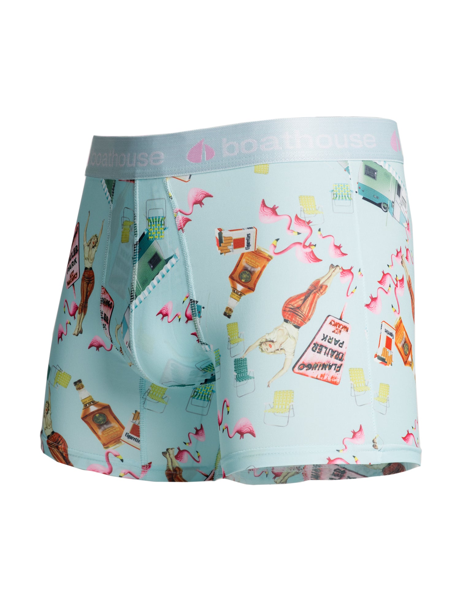 Boathouse Novelty Boxer Brief - Trailer Park Themed Underwear - Comfortable & Fun Men's Underwear for Casual Wear & Gifts