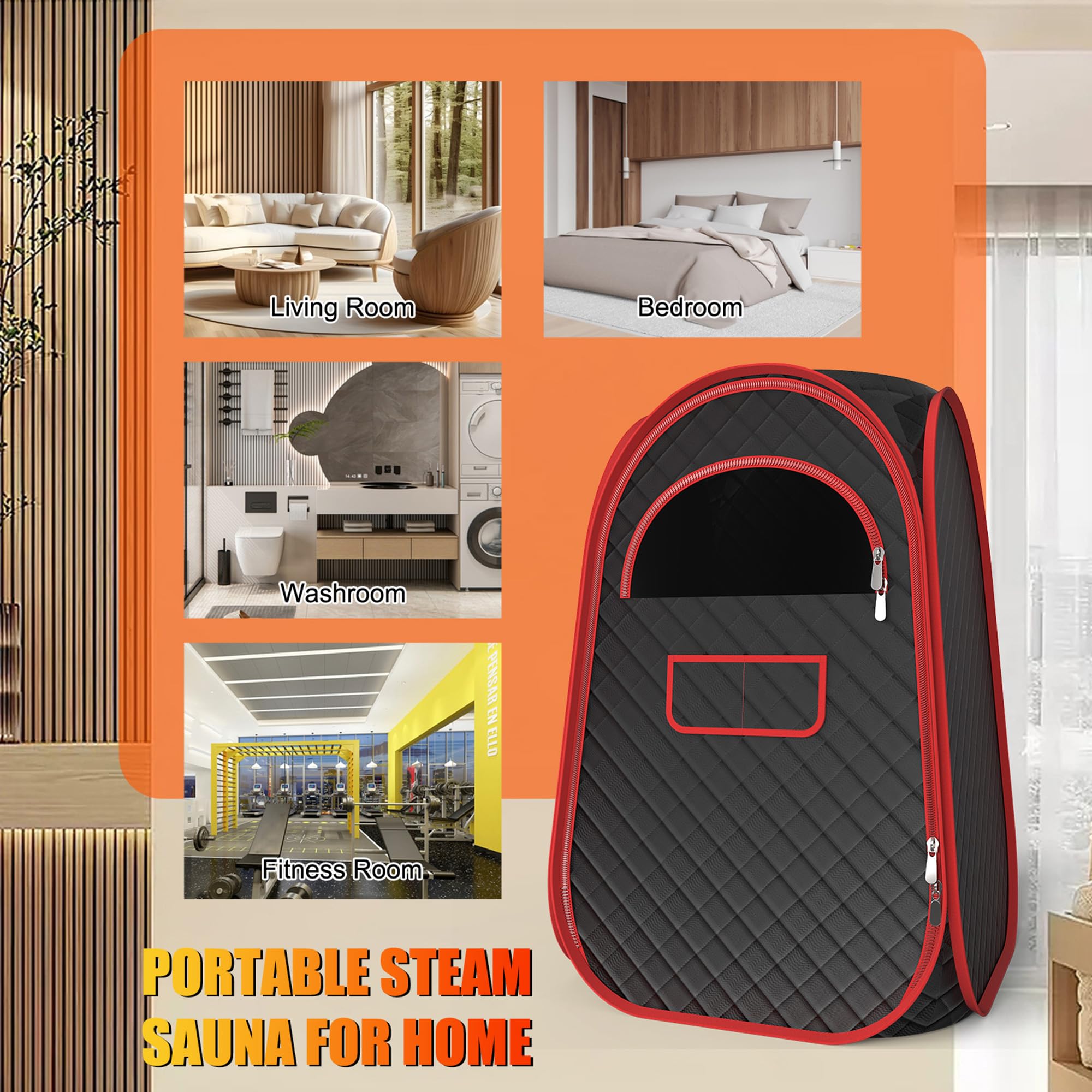 Portable Steam Sauna for Home - 2.6L Steamer with Remote Control, Folding Chair & Sauna Tent | Personal Relaxation & Detox | Perfect for Spa, Yoga & Post-Workout Recovery