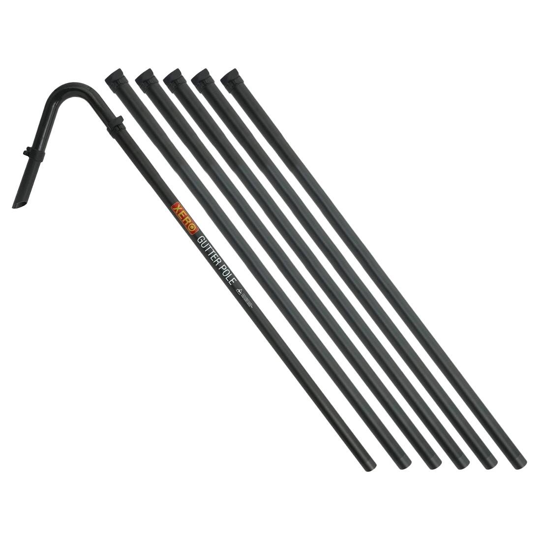 XERO Carbon Fiber Gutter Pole Set - 30 Foot Extendable Cleaning Tool for Roof Gutters | Perfect for Home Maintenance, Roof Cleaning & Gutter Debris Removal