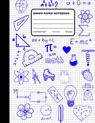 Graph Paper Composition Notebook - 5x5 Quad Ruled Grid Notebook for Math & Science Students, 8.5x11 Inches | Perfect for Algebra, Geometry, Engineering & School Note Taking