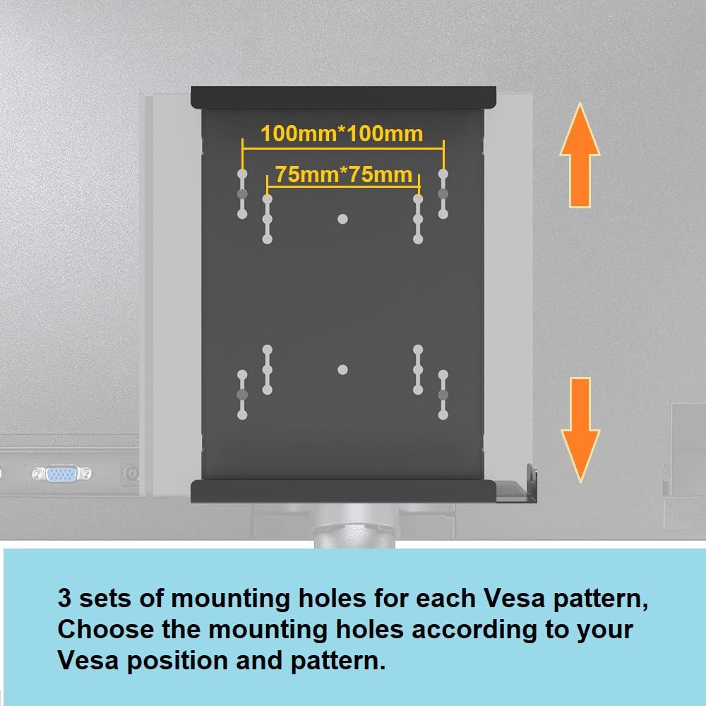 JINGCHENGMEI Mini PC Wall Mount - VESA & Under Desk for Dell OptiPlex 7080/5060/3040 - Home & Office Use