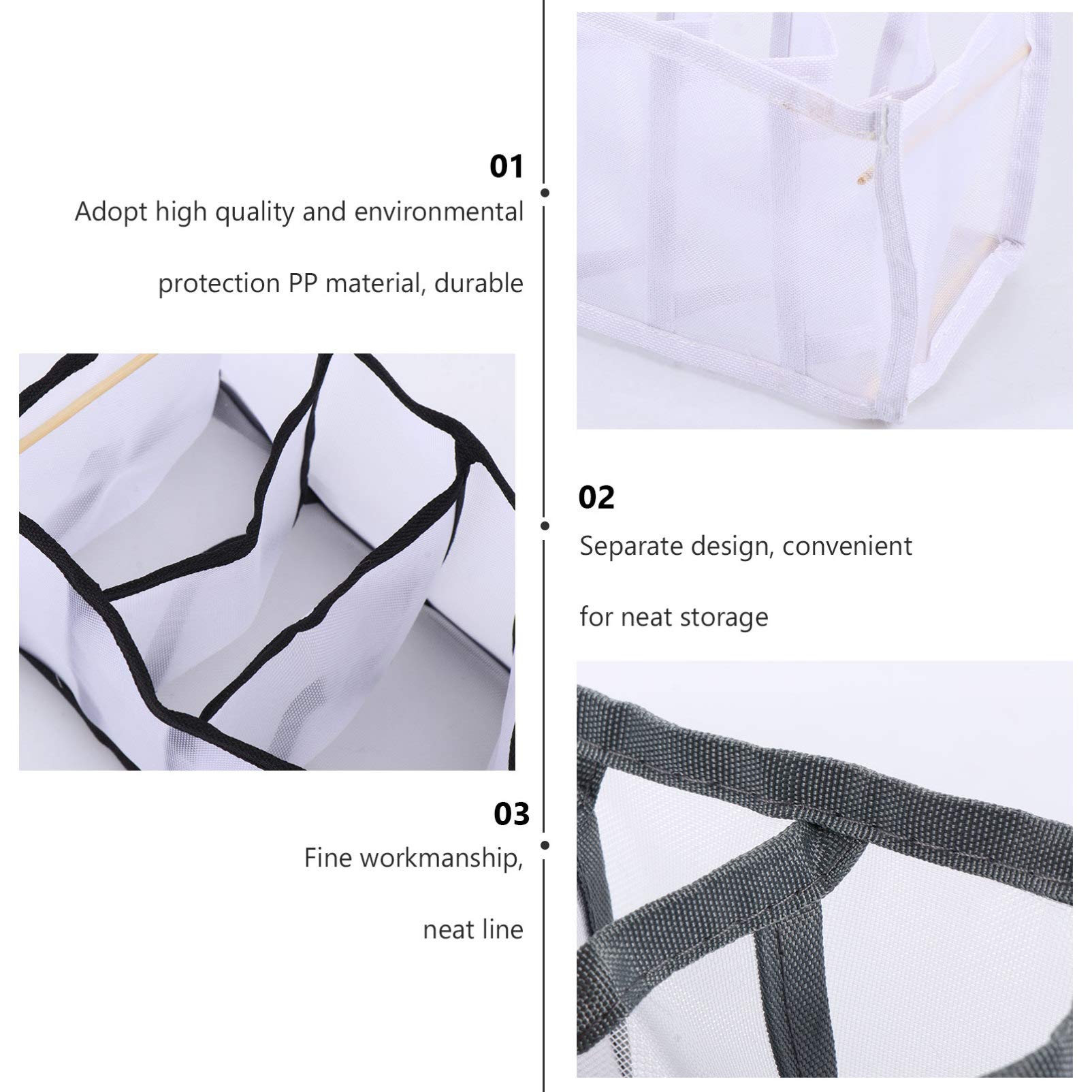 Cabilock 3-Piece Underwear Storage Box Set - Nylon Drawer Organizer for Panties, Bras & Underpants | Perfect for Closet, Dresser & Travel Organization