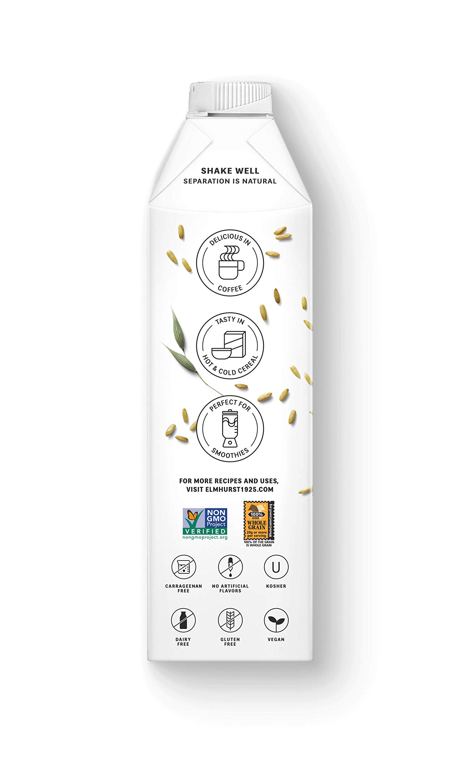 ELMHURST Milked Oats - 32 Fl Oz (Pack of 1) | Dairy-Free Oat Milk for Coffee, Cereal & Smoothies | Vegan, Gluten-Free Plant-Based Milk Alternative