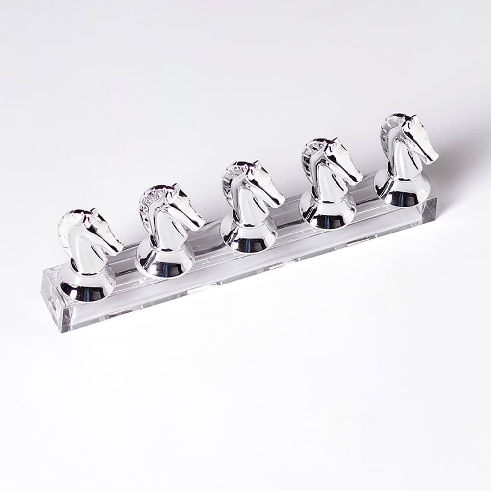 Horse Head Nail Art Stand - 3 Sets with Clay for Salon & DIY Manicure