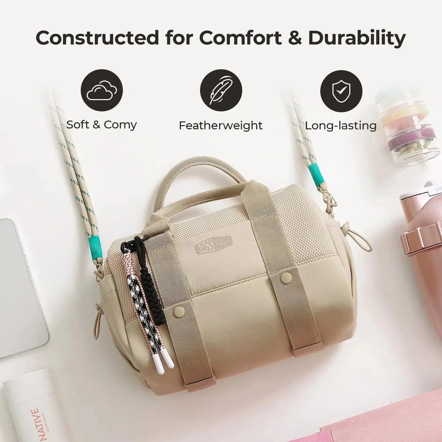 REIKI 5.5L Mini Duffle Bag - Lightweight Compact Gym Bag for Workout, Yoga, Travel & Sports - Water-Resistant Small Duffel for Men & Women