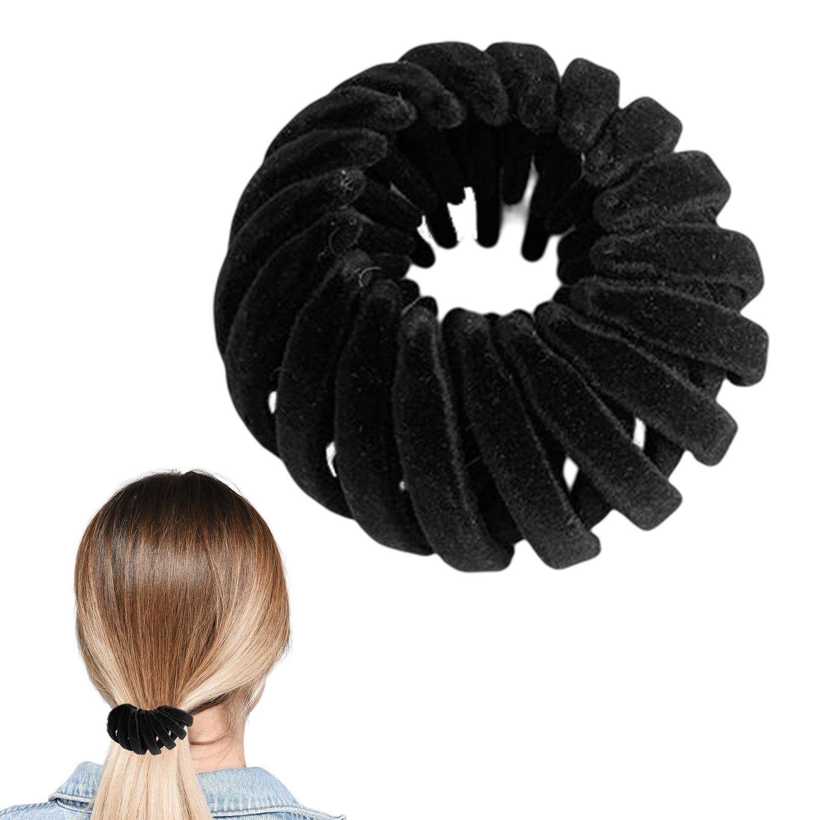 LINGJIONG Birds Nest Hair Clip - 3 Rows Teeth Velvet Magic Hair Clip for Ponytail, Bun & Updo Hairstyles | Perfect for Long, Short, Curly & Straight Hair | Great for Daily Use, Parties & Weddings
