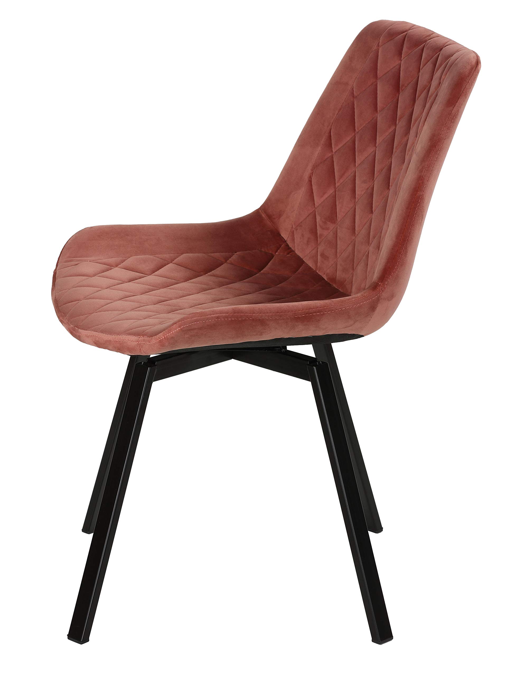 Cortesi Home Milani Swivel Dining Chairs - Set of 2, Blush Pink Velvet Upholstered Modern Accent Chairs for Dining Room, Kitchen, or Living Room
