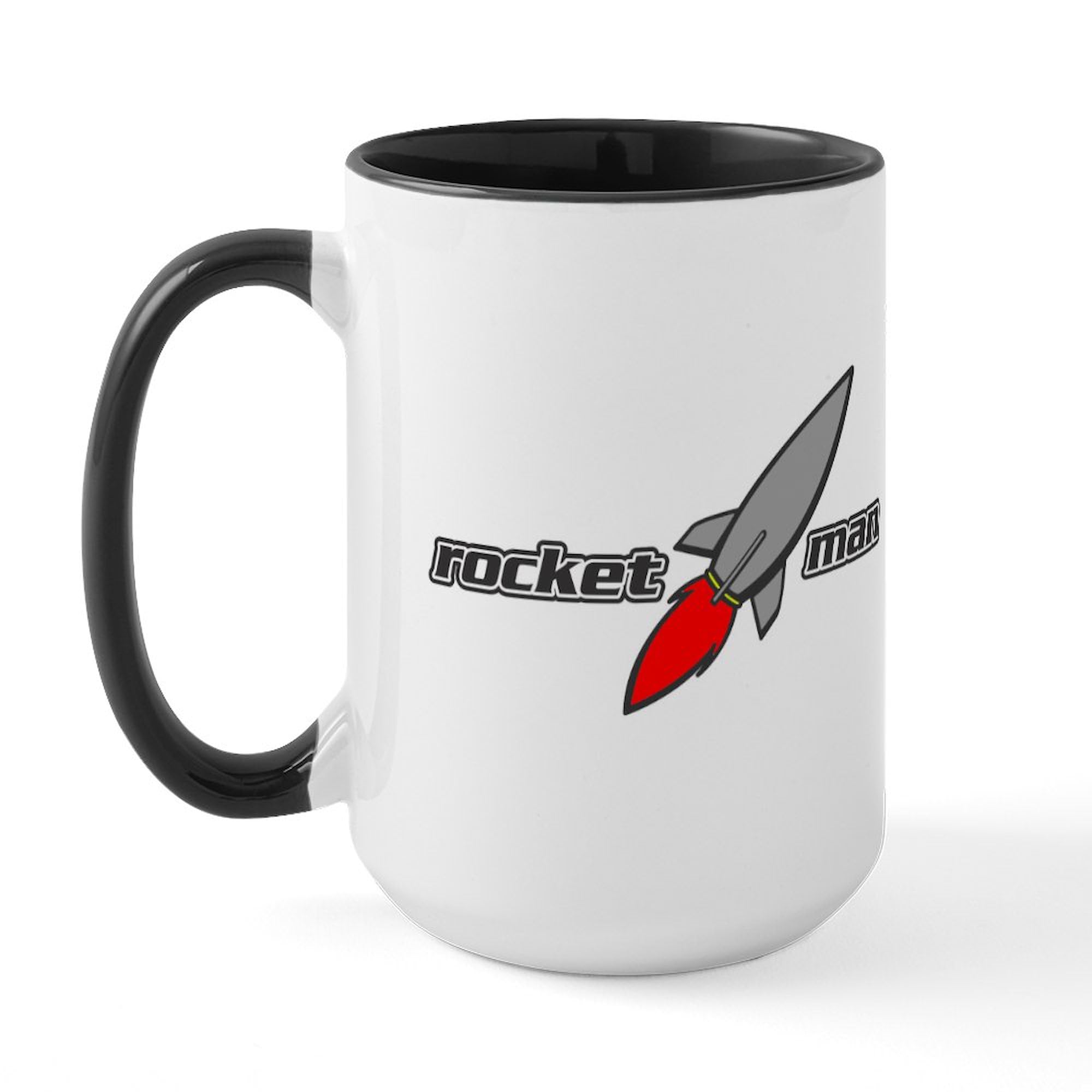 Rocket Man Ceramic Coffee Mug 15 oz (444 ml) - Funny Space-Themed Gift for Coffee Lovers - Perfect for Office, Home & Astronaut Enthusiasts