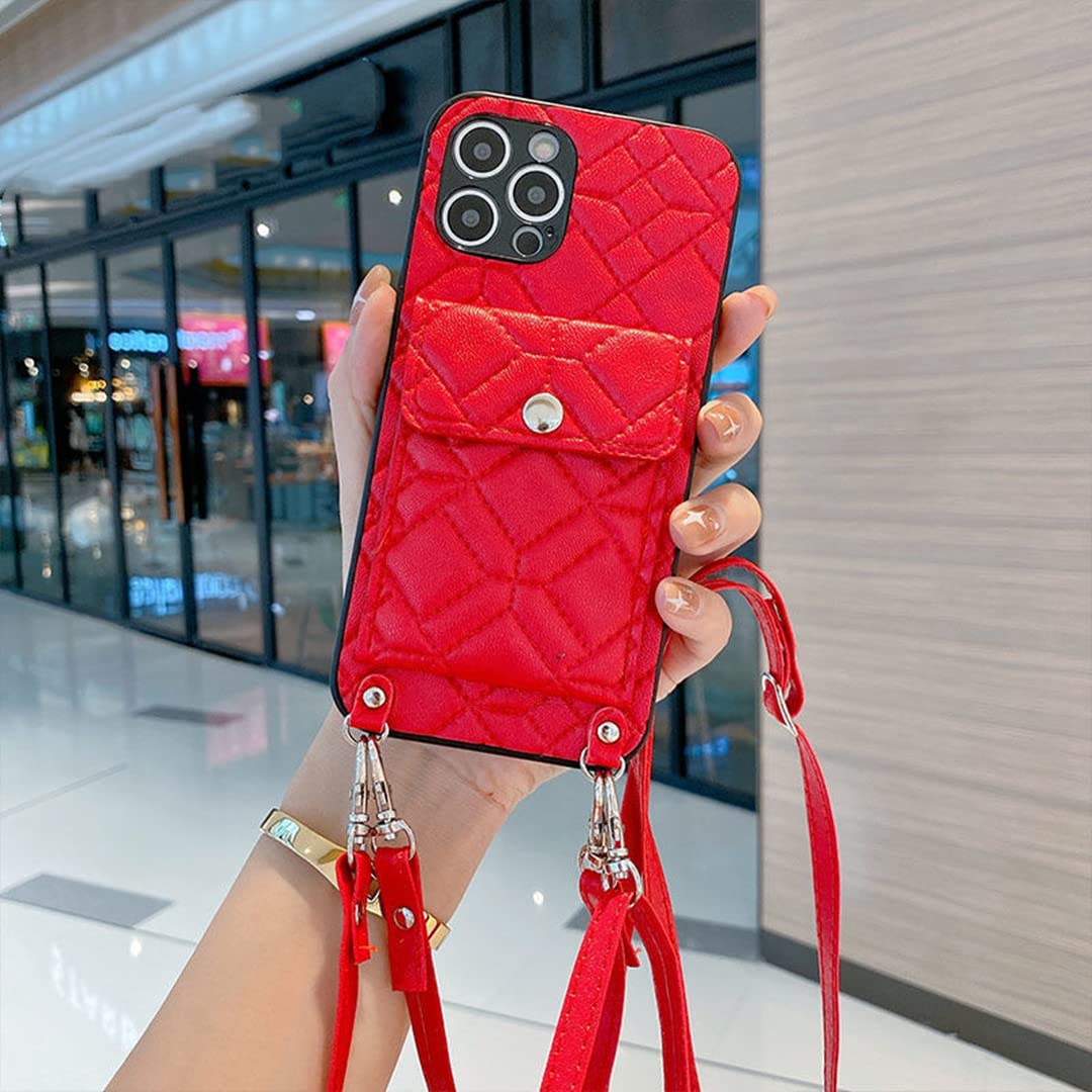 Samsung Galaxy A52 5G Wallet Case for Women - Leather Crossbody Phone Purse with Card Slots, Wrist Strap & Shoulder Strap | Shockproof Protective Phone Handbag | Perfect for Shopping, Travel & Daily Use (Red)