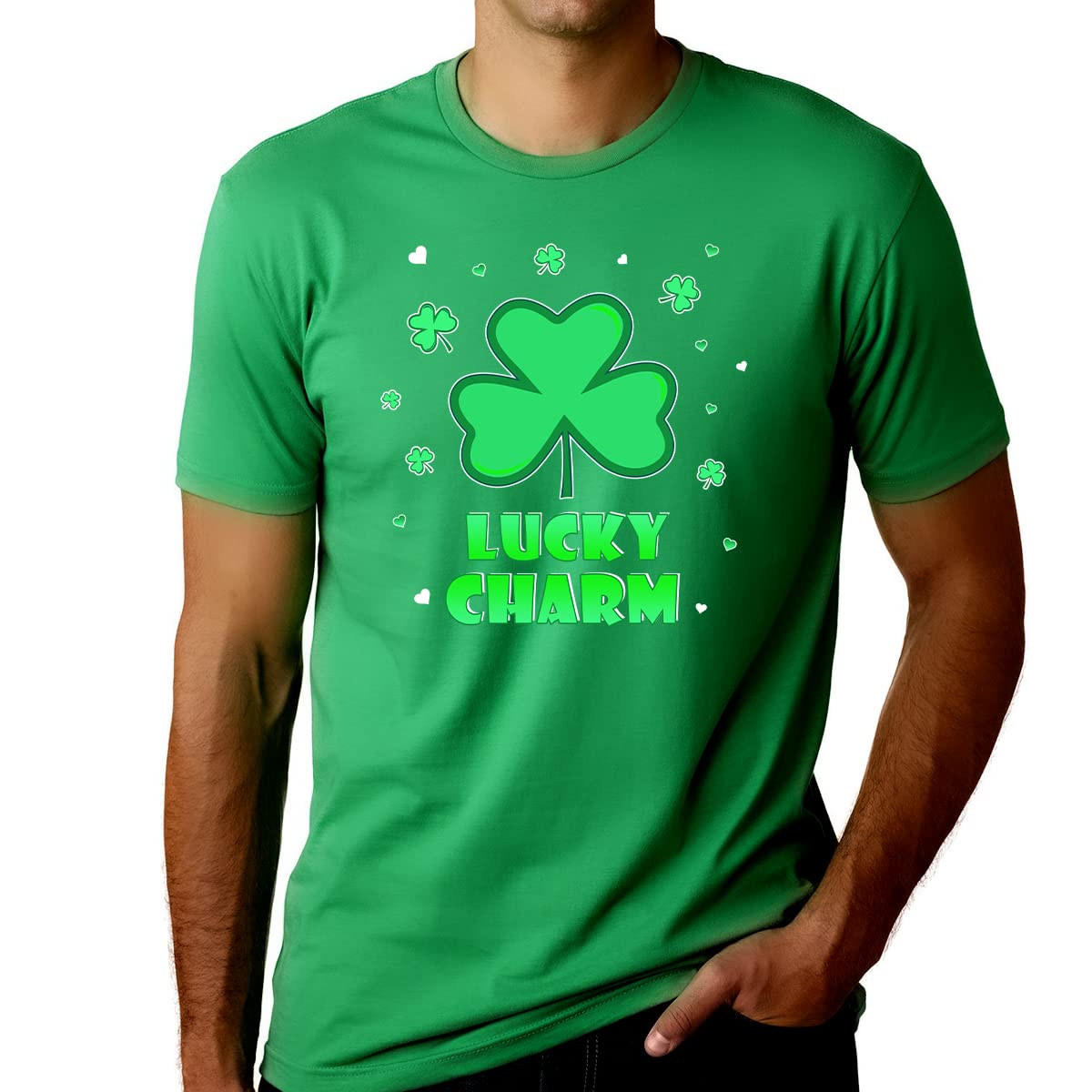 Men's St. Patrick's Day Shirt - Lucky Charm Clover Graphic Tee for St. Patty's Day | Irish-Themed Casual Wear for Pub Crawls & Festivals