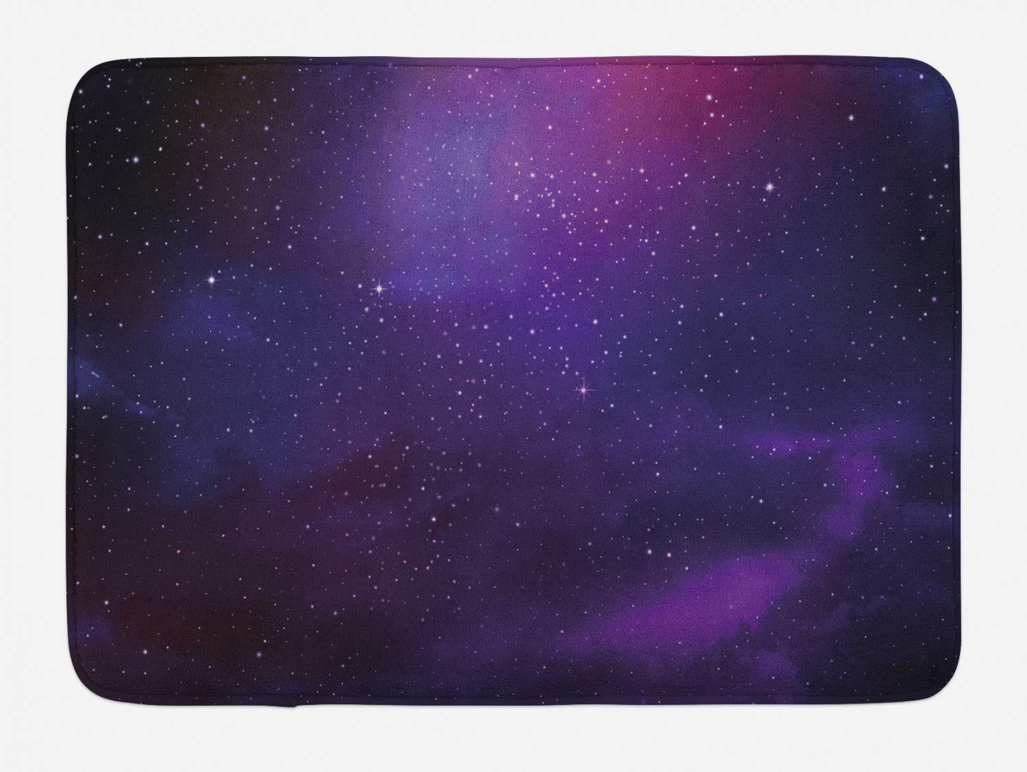 Ambesonne Galaxy Nebula Bath Mat - Non-Slip Plush Bathroom Rug with Milky Way Constellation Design, 30.2