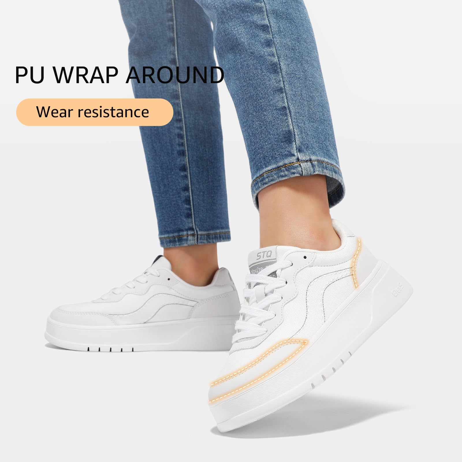 STQ Women's Platform Sneakers - Trendy Chunky Casual Shoes for Plantar Fasciitis Relief | Comfortable Walking Shoes for Work, Gym & Daily Wear