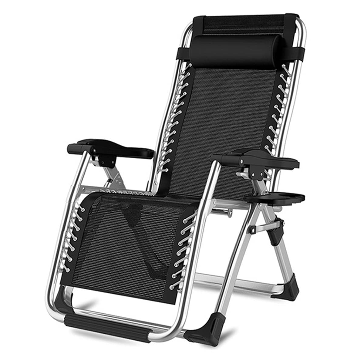 GXFWJD Outdoor Lounge Chair with Cover - Folding Zero Gravity Reclining Poolside Beach Patio Chair with Utility Tray (Style 2, 175x52cm) - Perfect for Relaxing by the Pool, Beach, or Backyard