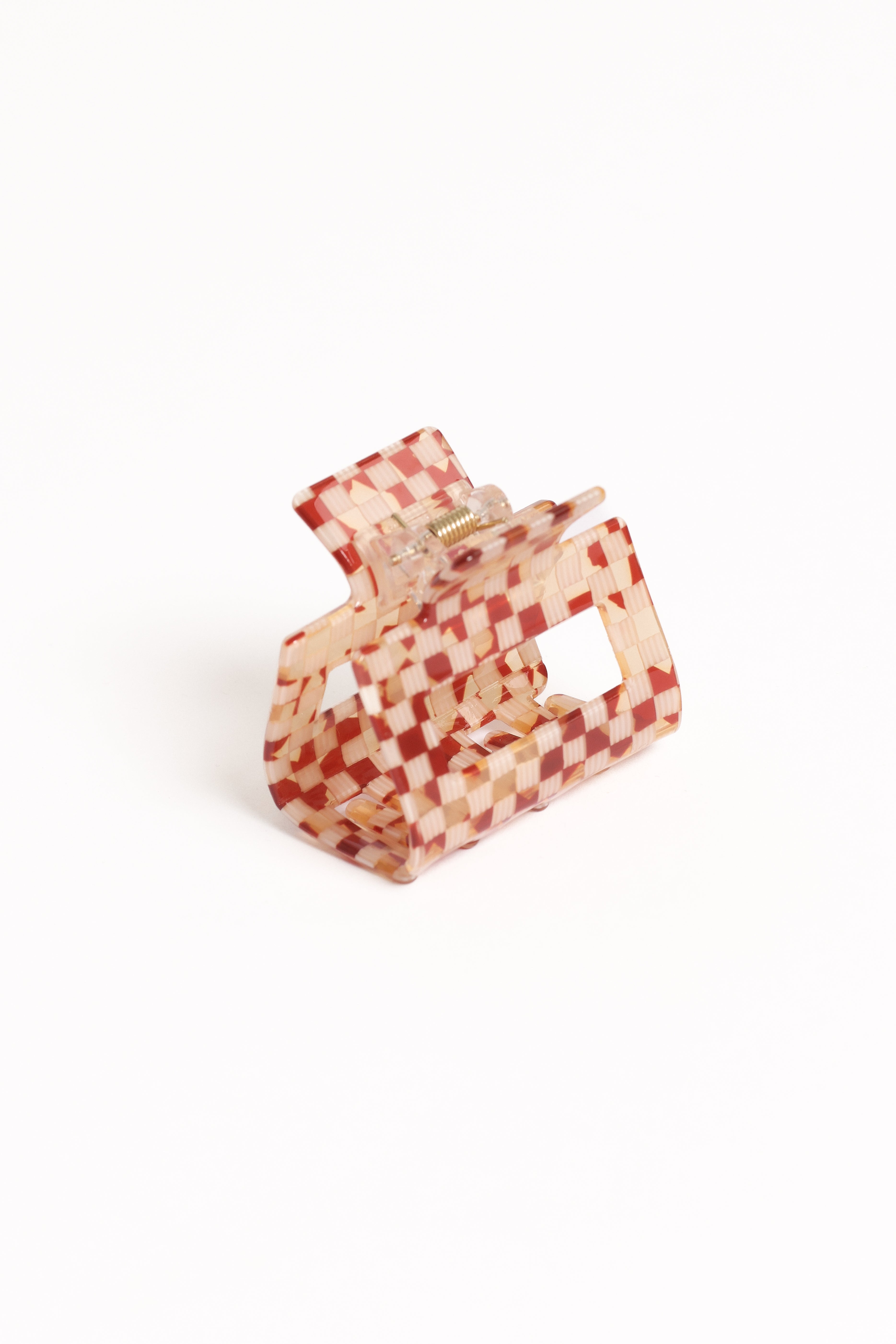 Capri Hair Clip - Tan Check Hair Accessory for Women | Perfect for Beach, Wedding & Everyday Use