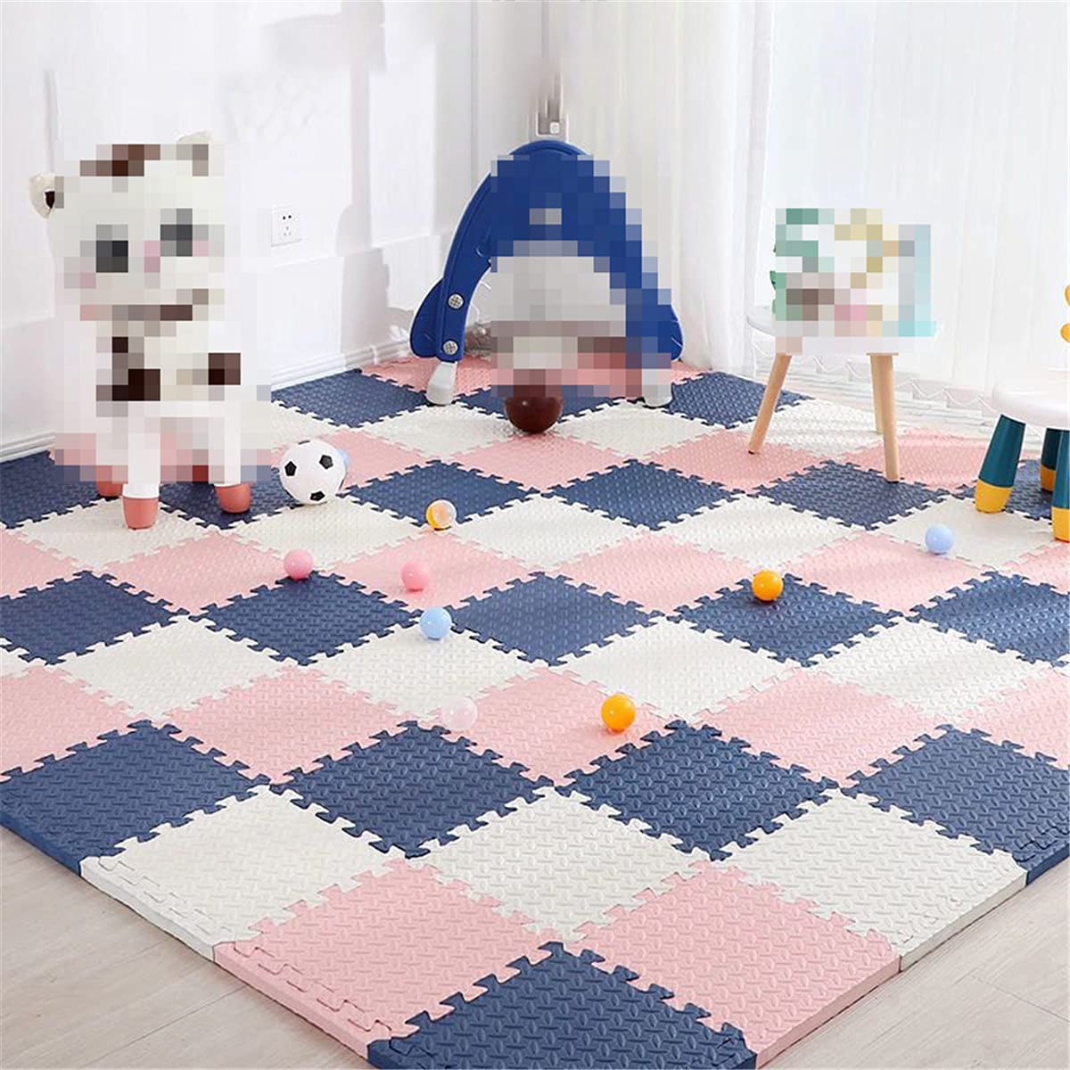 Kids Puzzle Floor Mats - Non-Toxic EVA Foam Play Mats for Children, 1cm Thick Interlocking Tiles - Soft Playroom Carpet for Baby Crawling & Toddler Learning Activities