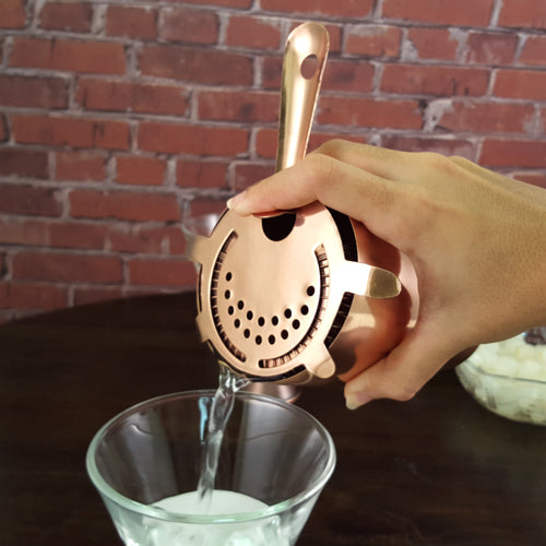 BarConic® Four Prong Strainer - Premium Copper Plated Cocktail Strainer for Bartenders & Mixologists | Perfect for Crafting Cocktails, Mocktails & Infused Drinks at Home Bars & Professional Mixing