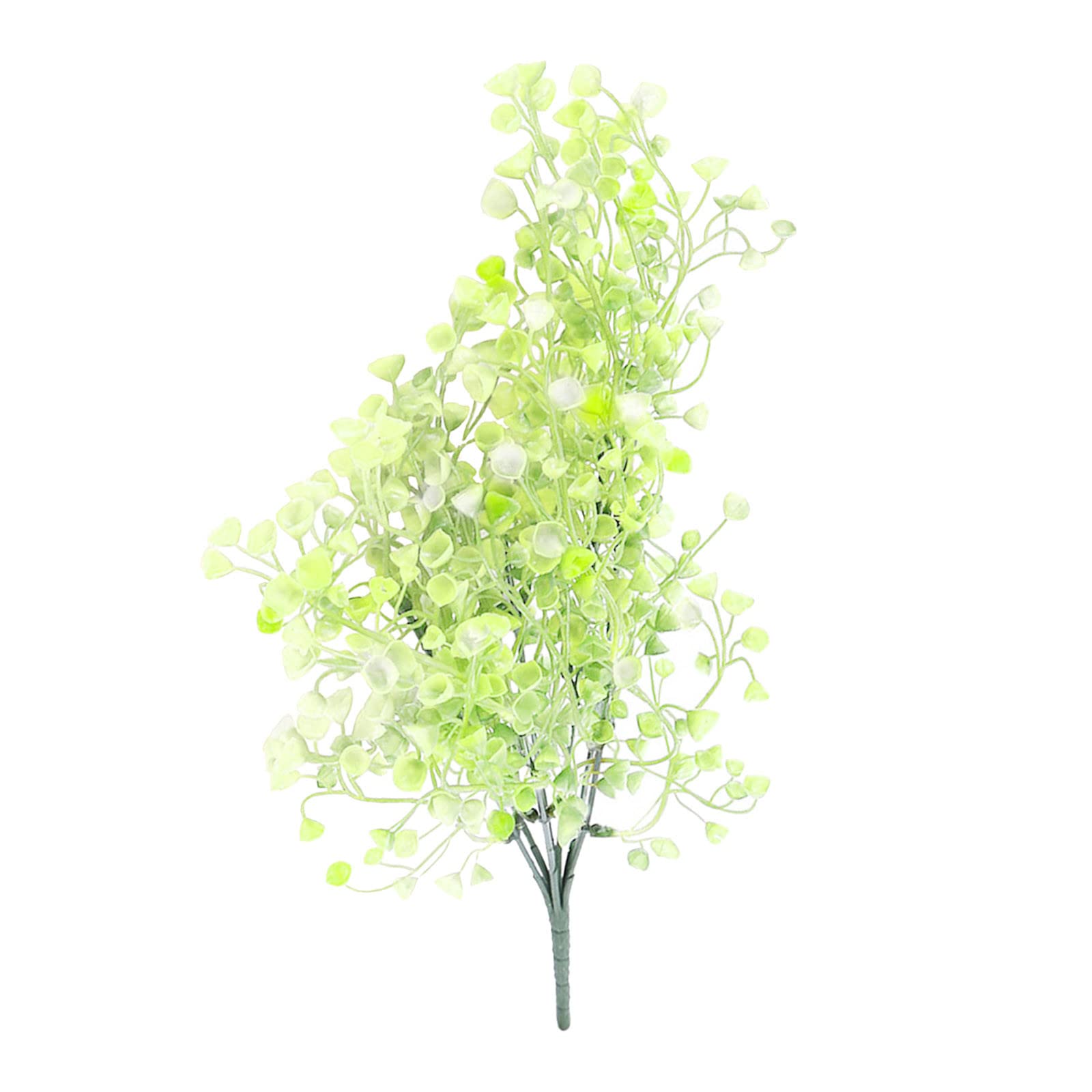 Artificial Bouquet Fake Flowers - Small Plastic Simulation Plants with Grass & Cotton Flowers for Home Decor, Wedding Centerpieces, Office Desk Decor (White, One Size)
