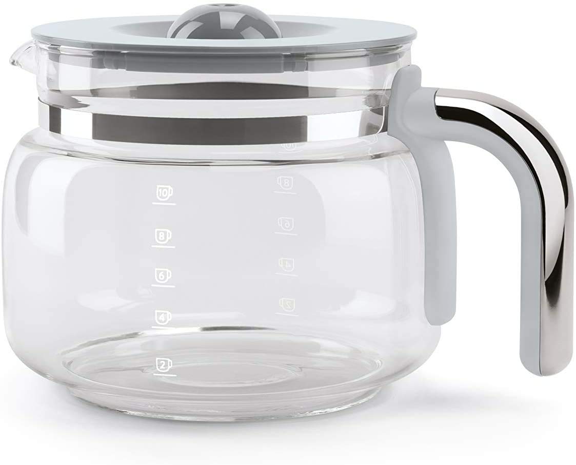 Smeg Retro 50's Style Drip Coffee Maker - 10 Cup Glass Carafe, Auto Start, Keep Warm Plate & Adjustable Brew Strength (Pink) | Perfect for Home Kitchen, Office Breakroom & Vintage Coffee Lovers