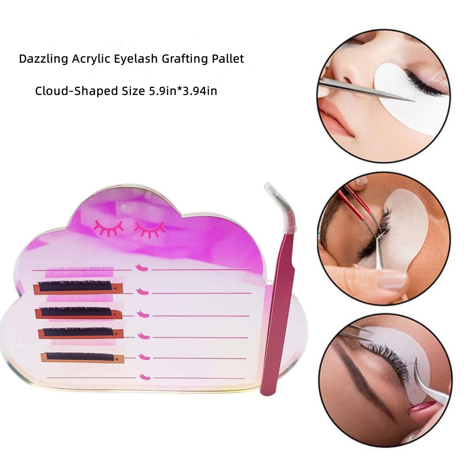 Professional Acrylic Lash Tile Holder & Eyelash Extension Storage Palette - Cloud-Shaped Design with Suction Base for Tweezers | Perfect for Salon, Home Use & Makeup Artists