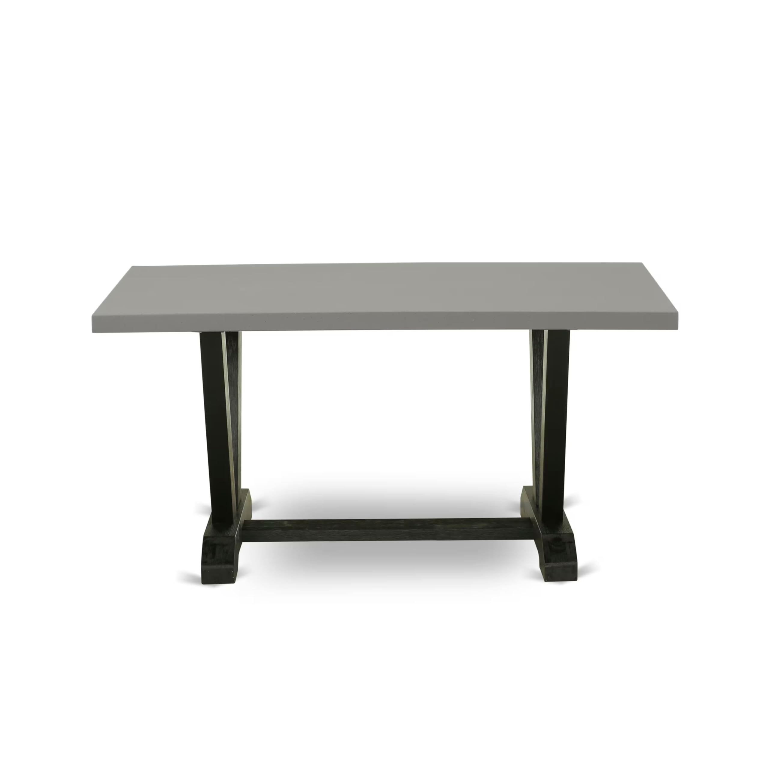 East West Furniture 5-Piece Kitchen Table Set for 4 - 36x60 Inch Rectangle Dining Table with V-Legs & 4 Black Linen Upholstered Chairs - Multi-Color Modern Dining Room Furniture for Small Spaces, Breakfast Nooks, and Apartment Living