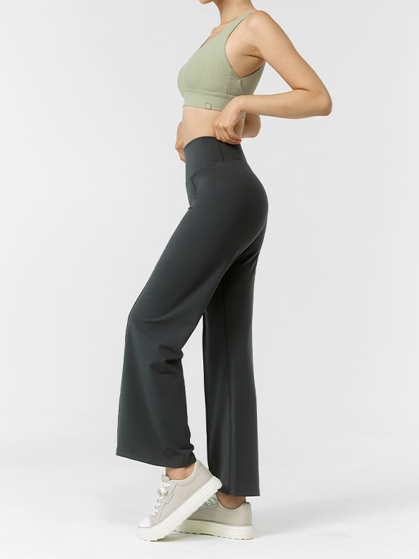 Comfortable Fine Pintuck Wide Leg Pants for Women - Stylish & Breathable Office Work Trousers