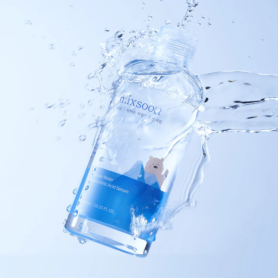 Mixsoon Glacier Water Hyaluronic Acid Facial Serum - Hydrating & Plumping Anti-Aging Face Serum for Dry Skin - Day & Night Moisturizer for Glowing Skin | Perfect for Daily Skincare Routine & Travel Essentials