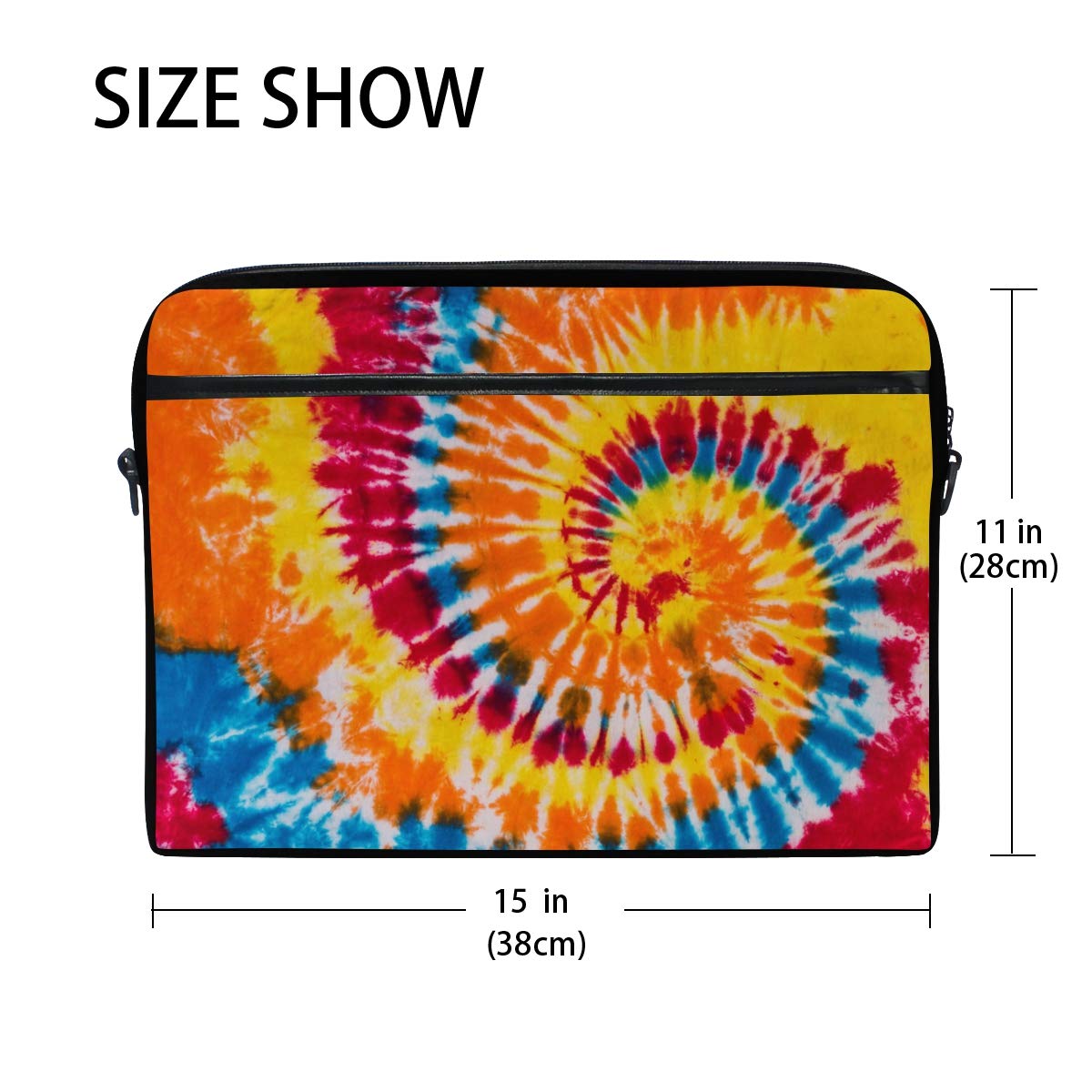 VIKKO Tie Dye Red Yellow Swirl Laptop Bag - Stylish Shockproof Sleeve Case for 11.6-14 Inch Laptops, Tablets, Ultrabooks with Shoulder Strap - Perfect for Work, Travel, and School