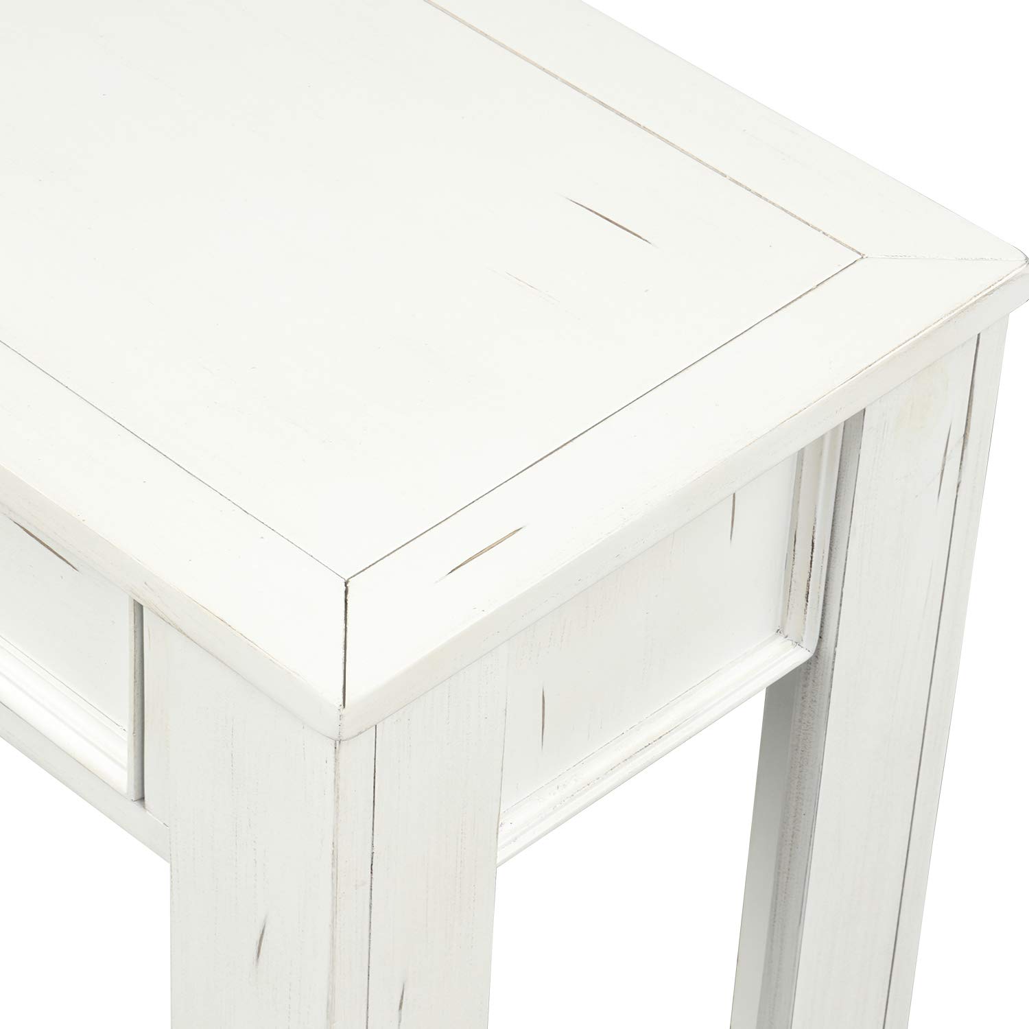 Modern Solid Wood Console Table with 4 Drawers & Shelf - Sturdy Entryway Sofa Table for Living Room, Bedroom, Hallway - Multifunctional Storage Side Table (White) - Perfect for Small Spaces, Home Decor & Organizing Keys, Books, Decor Items
