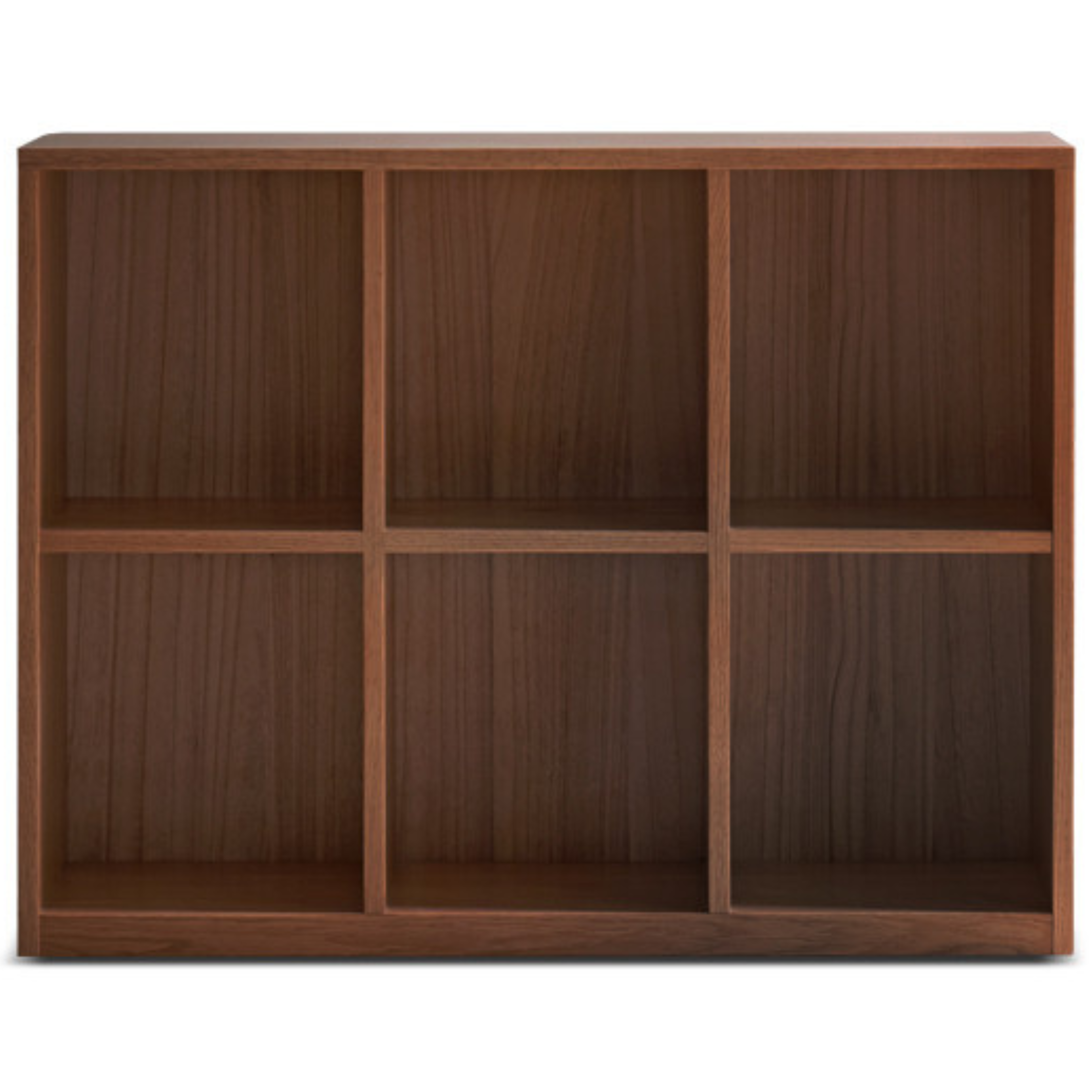 Solid Black Walnut Wood Bookshelf - Low Profile Wall Mounted or Floor Standing Cabinet for Living Room, Bedroom & Home Office Storage