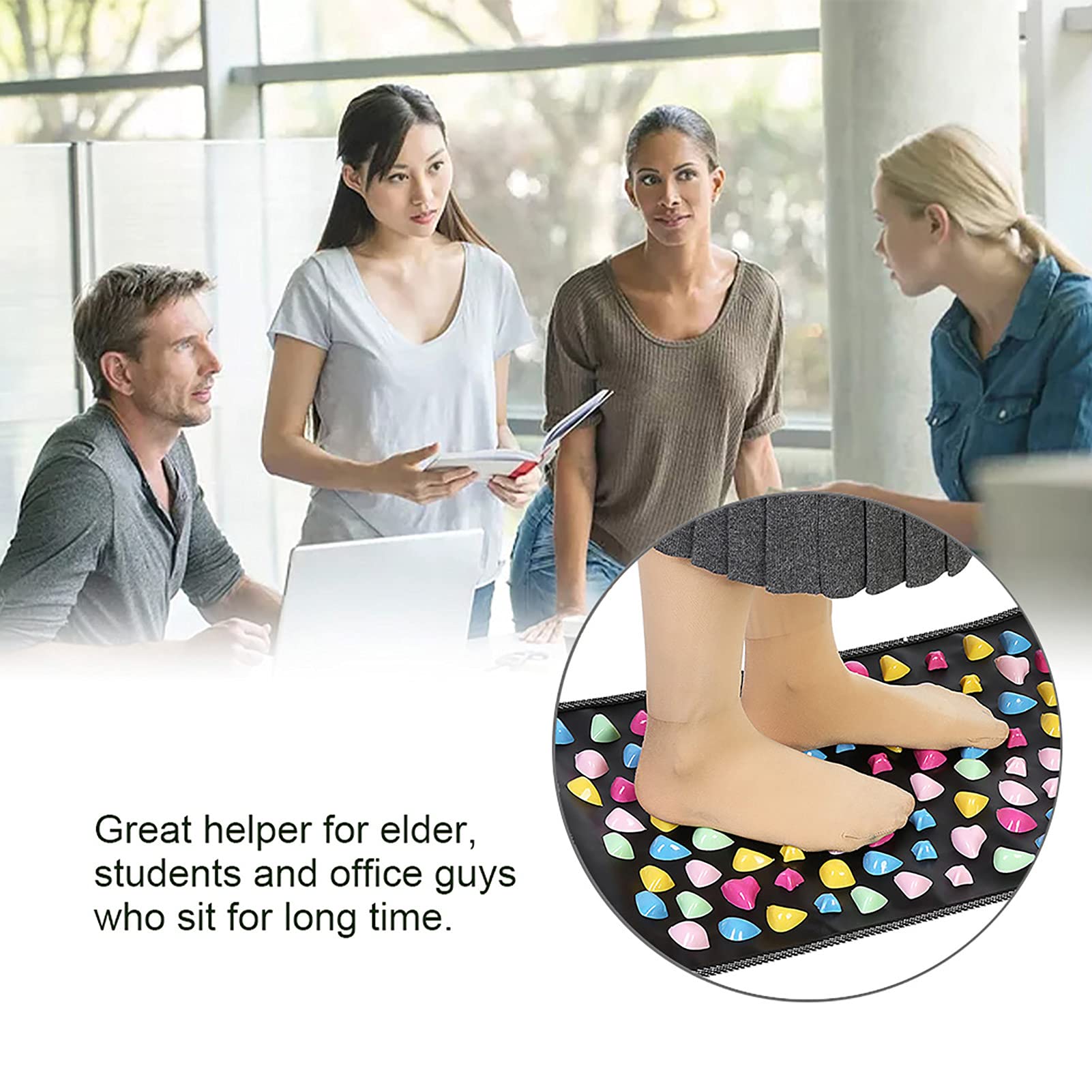 Reflexology Walk Stone Foot Massage Mat - Natural Pebble Acupressure Mat for Pain Relief & Relaxation - Perfect for Home Spa, Yoga, and Stress Relief Therapy