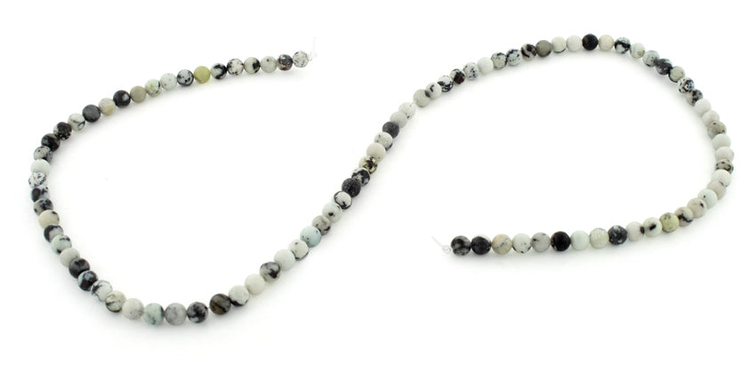4mm Round White Turquoise Jasper Gemstone Beads for Jewelry Making, DIY Bracelets, Necklaces & Craft Projects - Natural Stone Beads for Boho Style Accessories