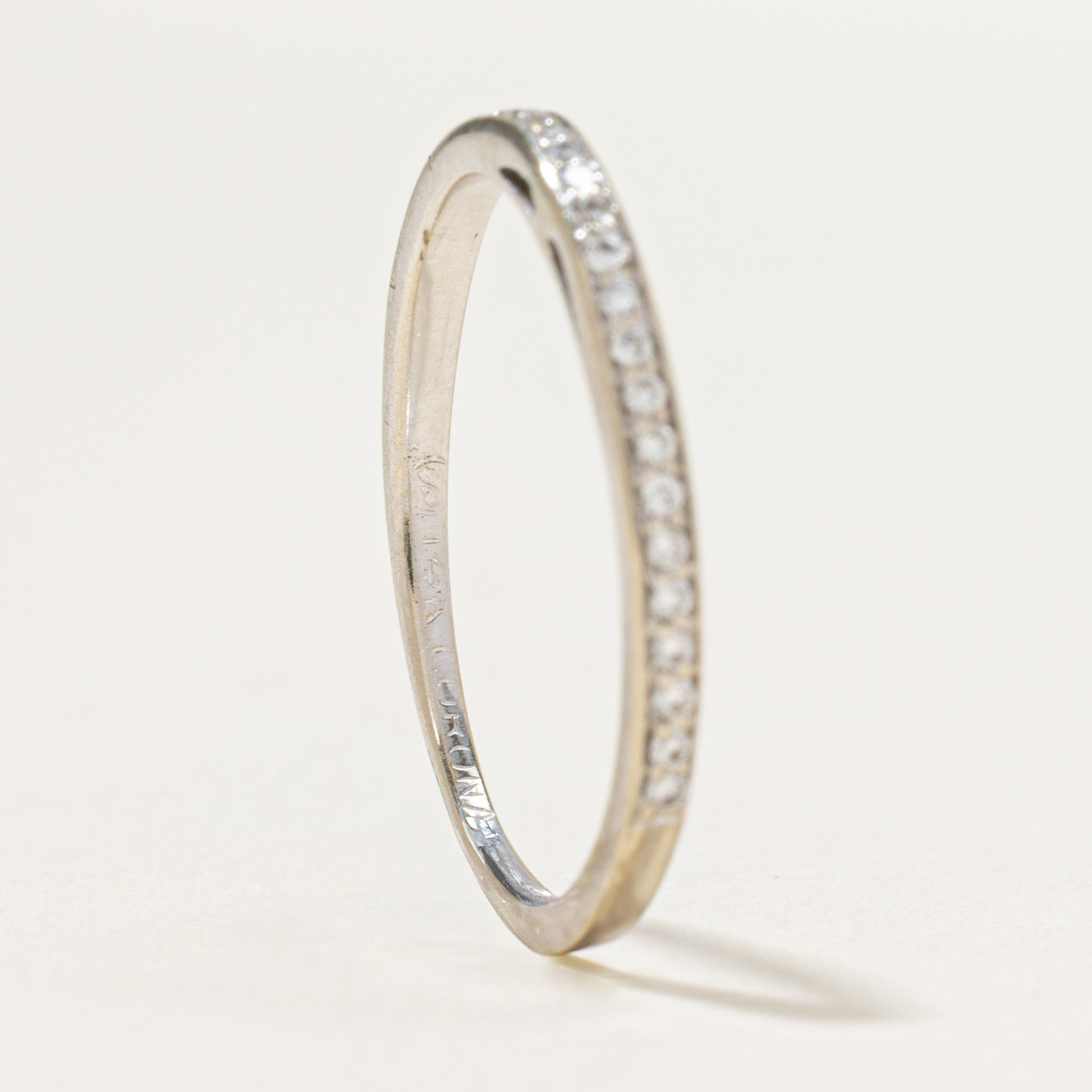 Semi Eternity Diamond Contour Band Ring - 0.13ctw Round Cut Diamond Wedding Band for Women - Size 5.5 - Perfect for Anniversary, Engagement, or Everyday Elegant Jewelry Gift