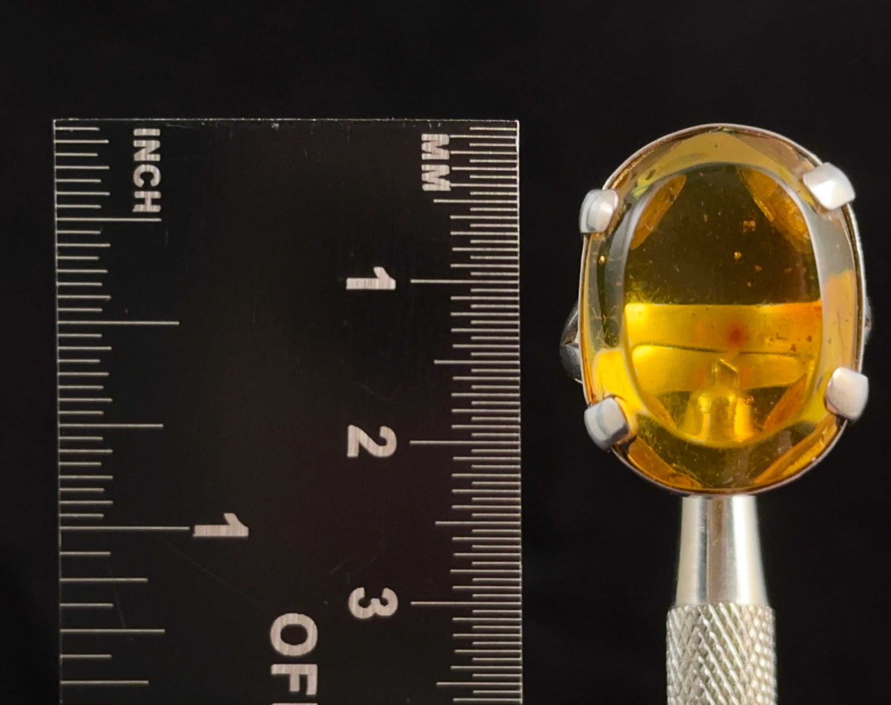 Natural Amber Ring Adjustable Size - Genuine Sterling Silver Ring with Polished Amber Gemstone for Women | Perfect for Everyday Wear, Gift Giving & Special Occasions