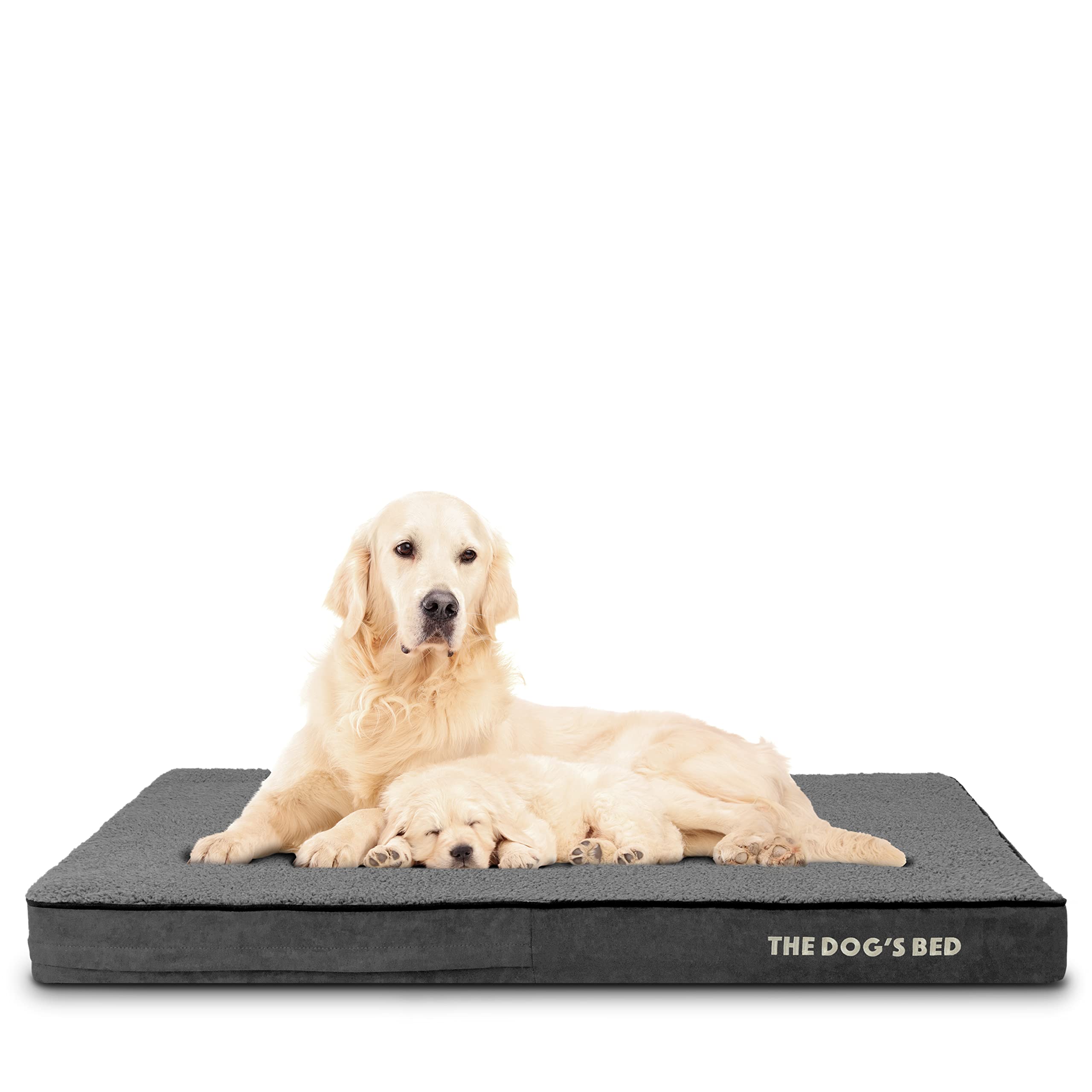 **Orthopedic Memory Foam Dog Bed for Large Dogs - XL Grey Plush (46