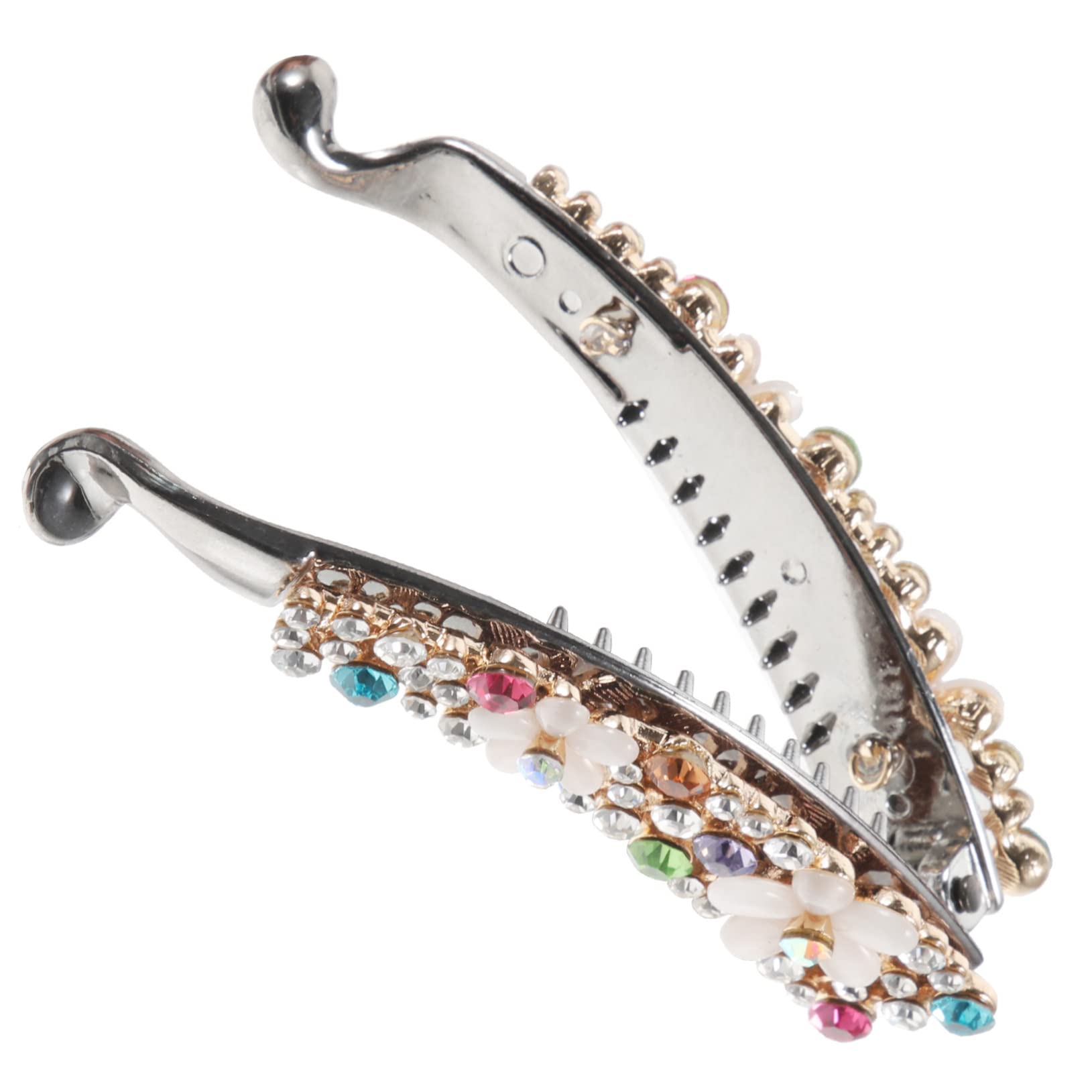 5pcs Small Banana Hair Clips for Thin Hair - Rhinestone Hair Clamps for Women with Curly Hair | Stylish Hair Accessories for Daily Wear, Parties & Weddings