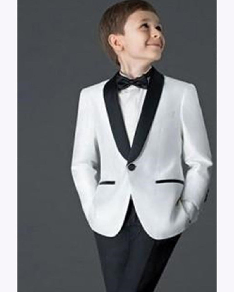 Black & White Boys' Wedding Suits | Formal Tuxedo Blazer & Pants Set for Kids | Prom, Christening & Special Occasions