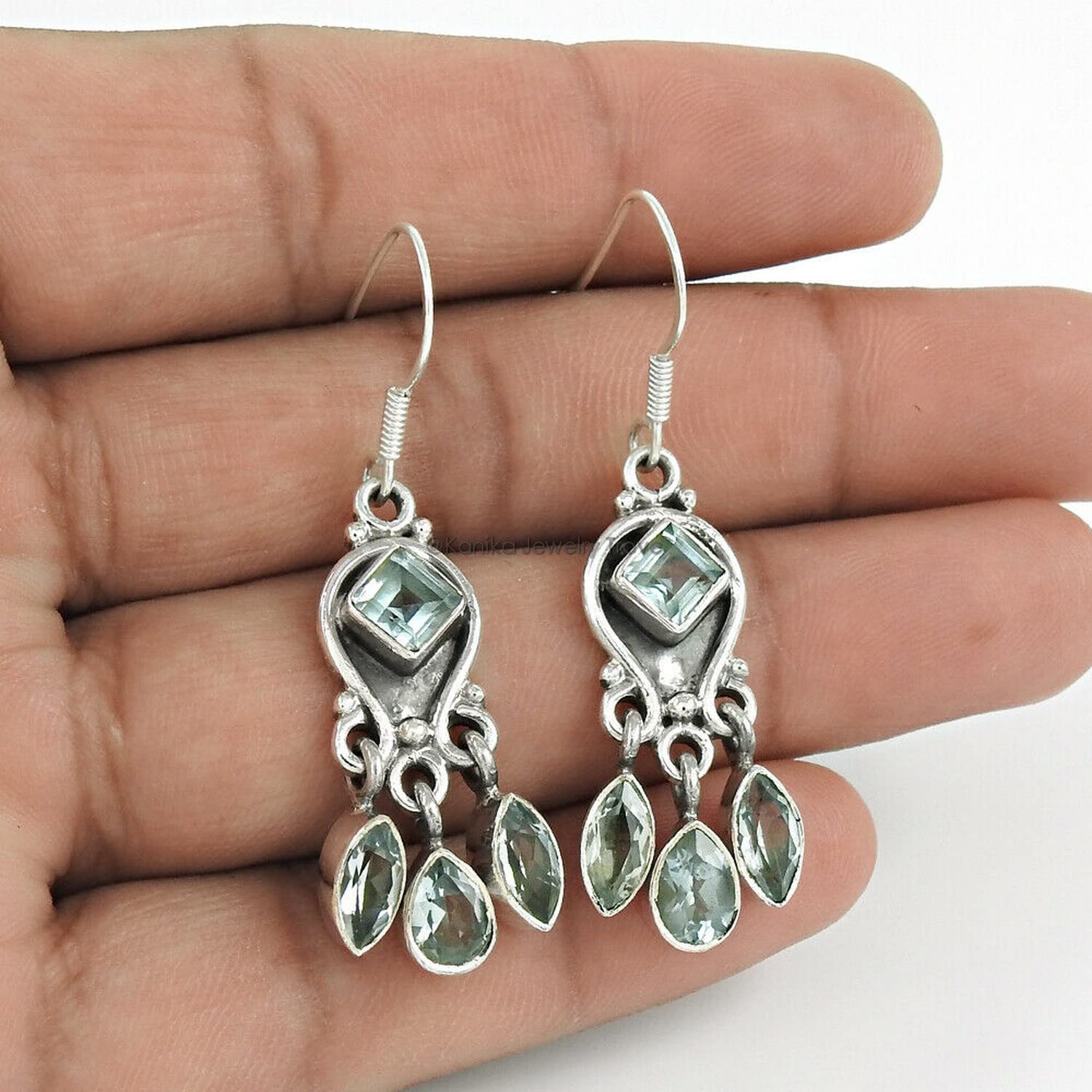925 Sterling Silver Green Amethyst Dangle Hook Earrings for Women - Elegant Jewelry Gift for Birthday, Anniversary & Special Occasions