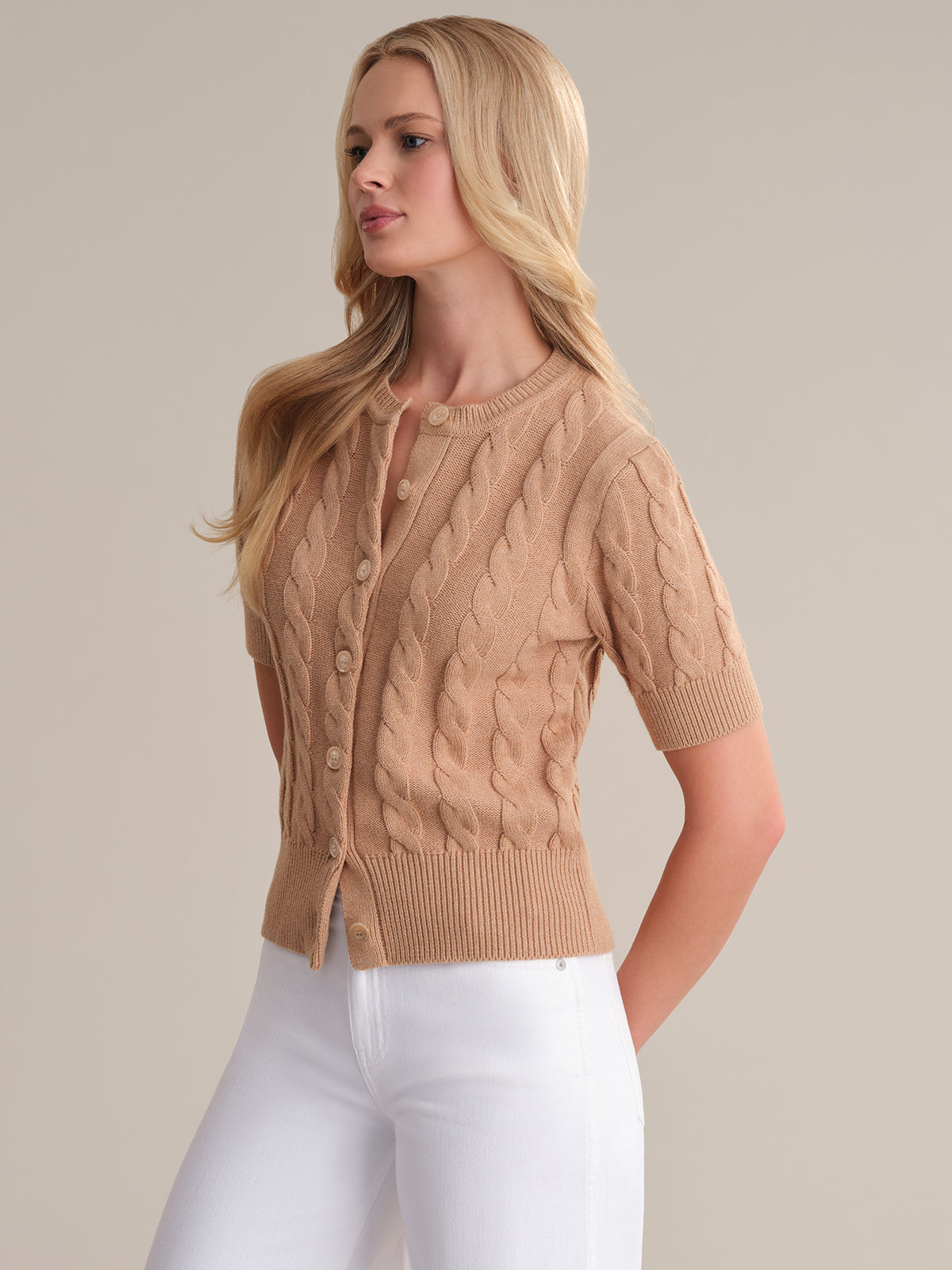 Women's Cable Knit Cotton Cardigan Sweater - Soft & Cozy Pullover for Fall & Winter - Perfect for Casual Outfits, Office Wear, and Layering