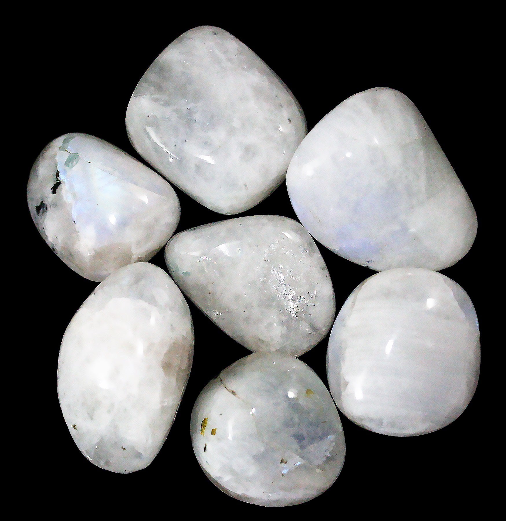 Natural Tumbled Rainbow Moonstone Stones - Healing Crystals for Jewelry Making, Meditation & Spiritual Gifts (1lb Bulk) - Perfect for Home Decor, Reiki Energy Work & Crystal Collections