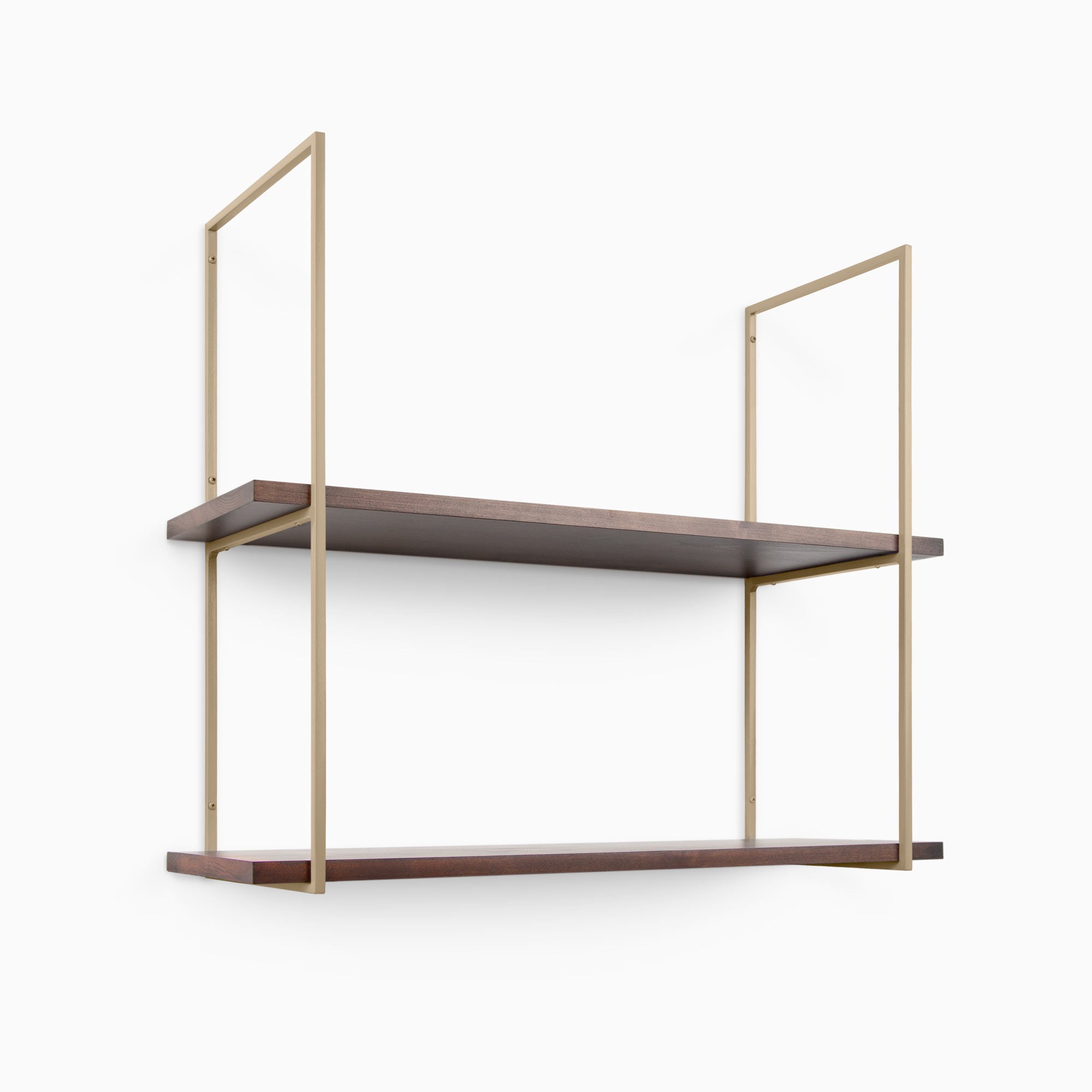 Lloyd Espresso 2 Tiered Shelf - Rustic Wood Wall Mounted Display Shelf for Kitchen, Bathroom & Living Room Decor | Perfect for Organizing Spices, Plants & Home Decor Items