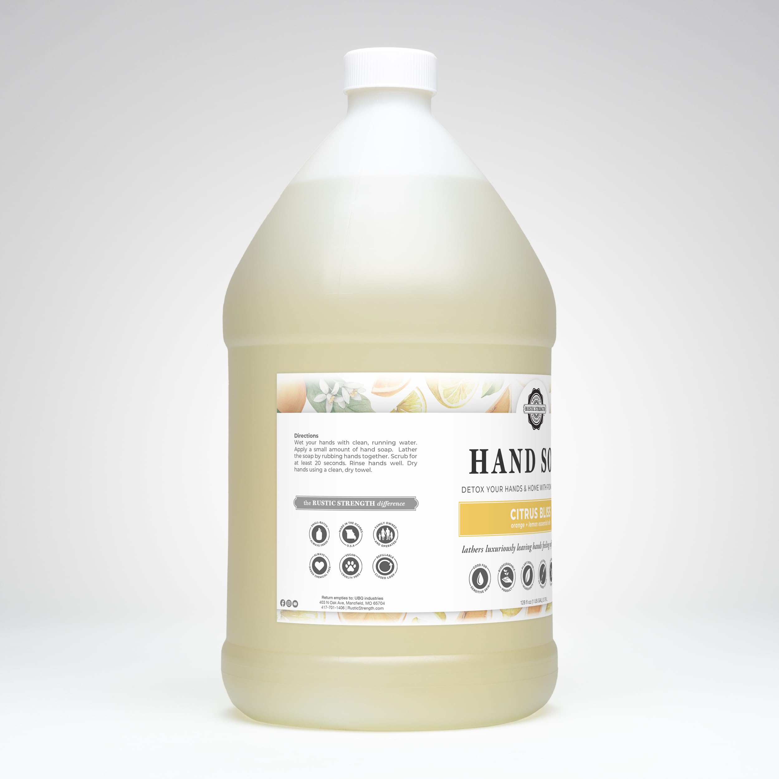 Citrus Bliss Liquid Hand Soap Refill - 128oz Bulk Refill for Foaming Soap Dispensers | Gentle Cleansing for Home, Office & Commercial Use